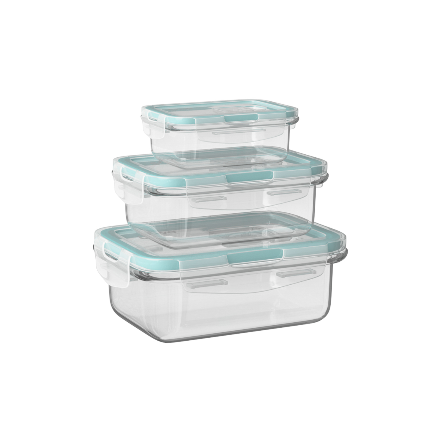 Set 3 contenitori in vetro ermetici vari formati