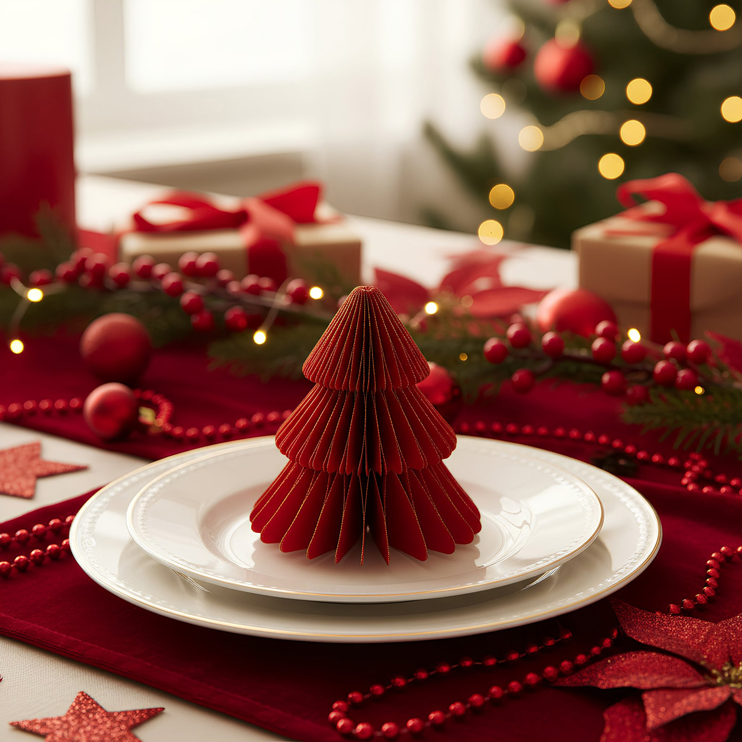 Set 2 decorazioni albero Natale rosso