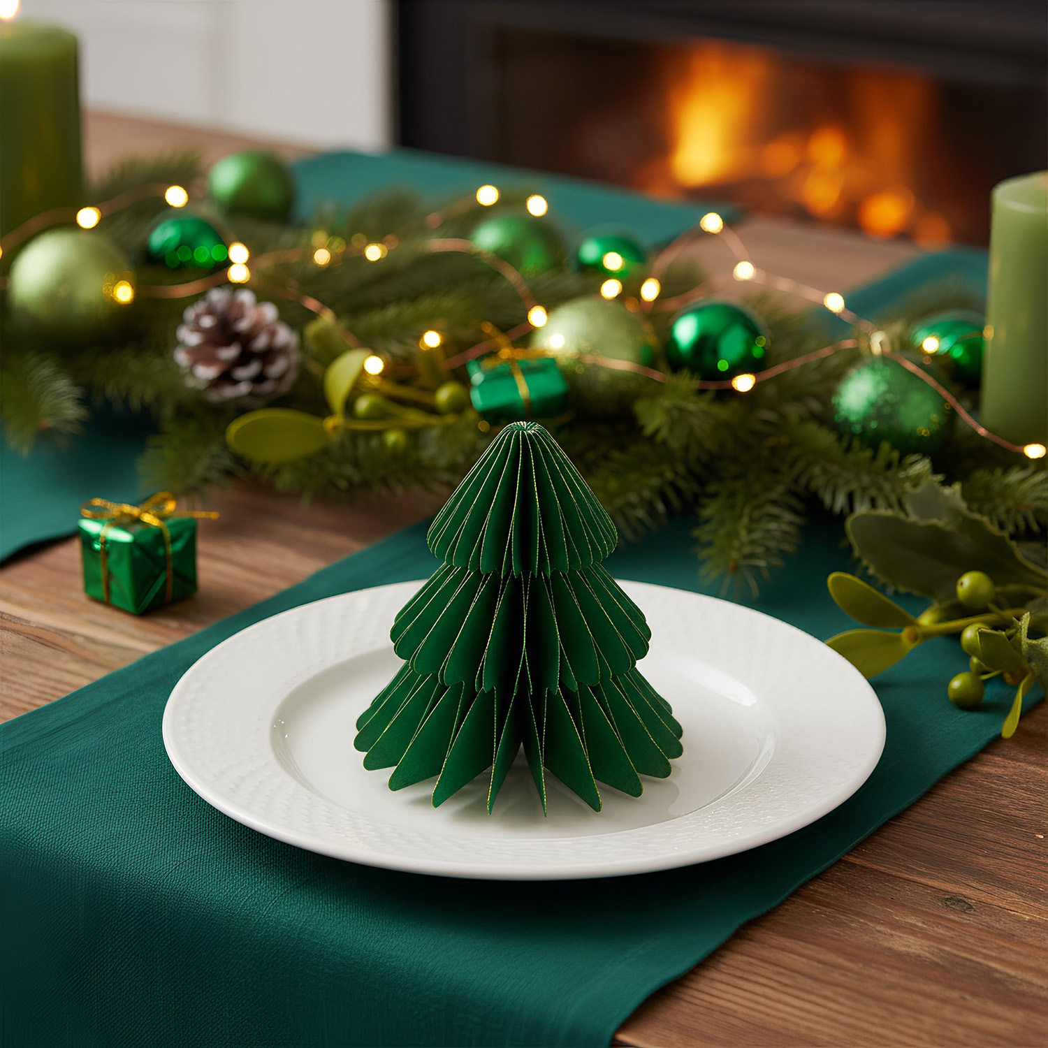 Set 2 decorazioni albero Natale verde
