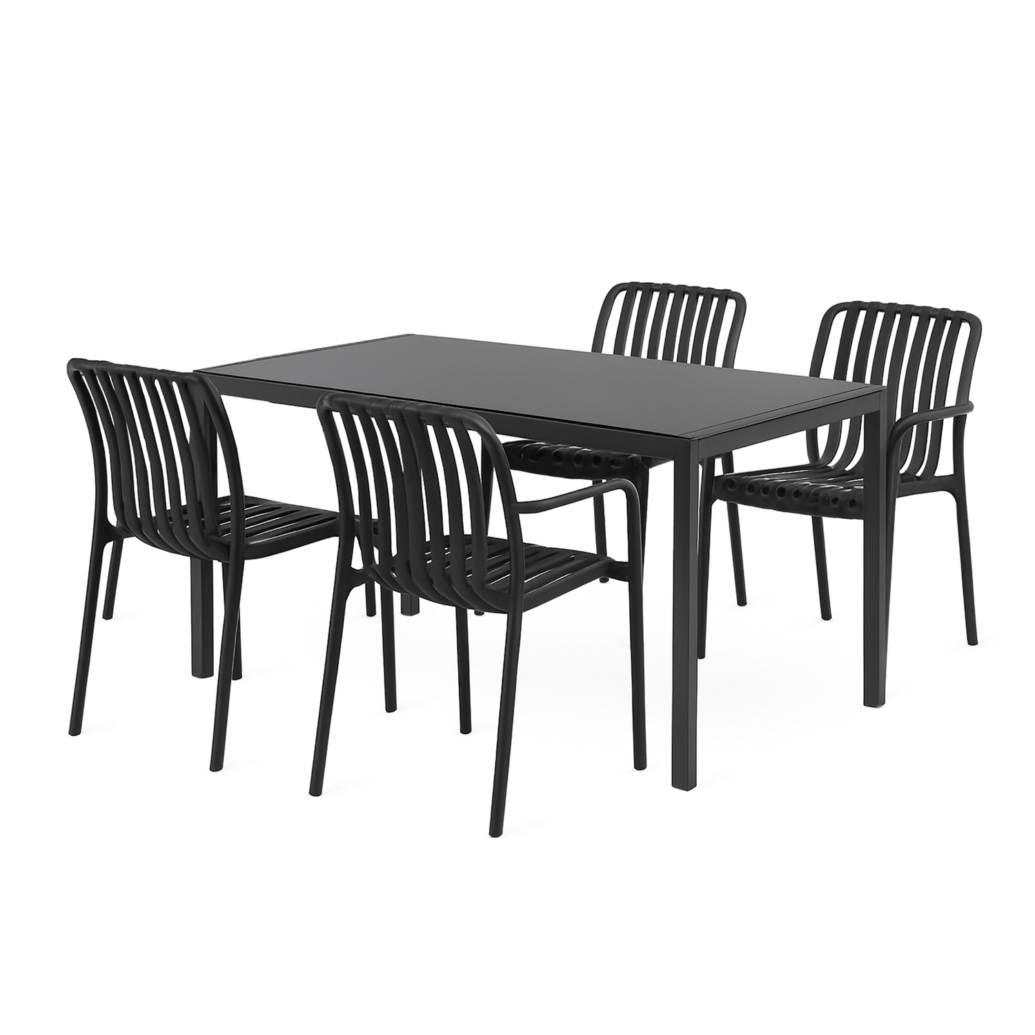 Set tavolo da giardino e 4 sedie antracite Bomb