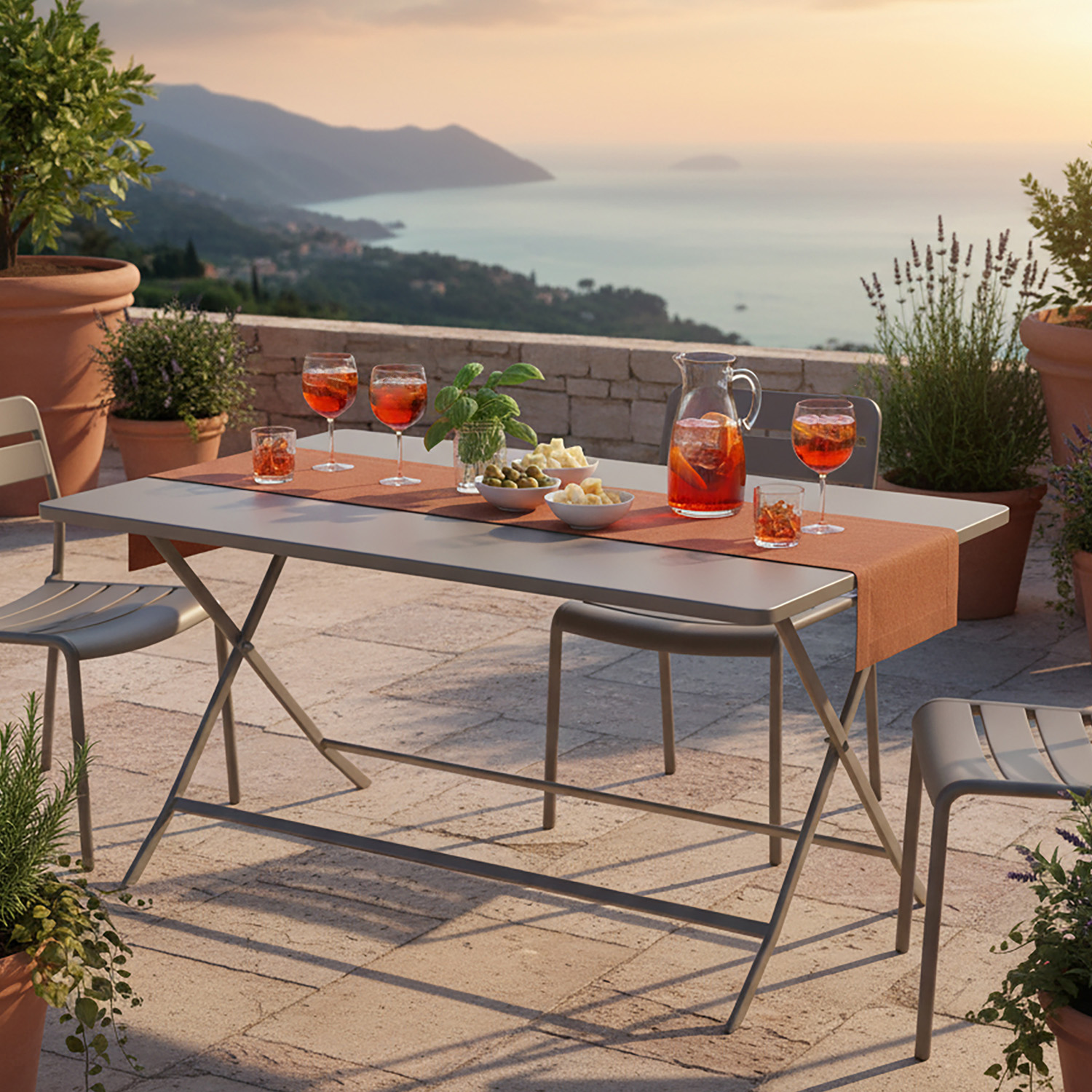 Tavolo da giardino 150x80x71 cm caffè Greensboro