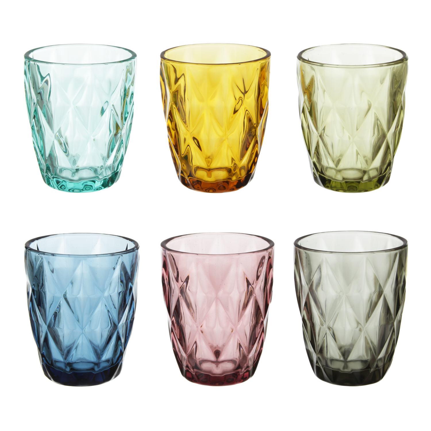 Set 6 bicchieri acqua colorati vetro Gemma