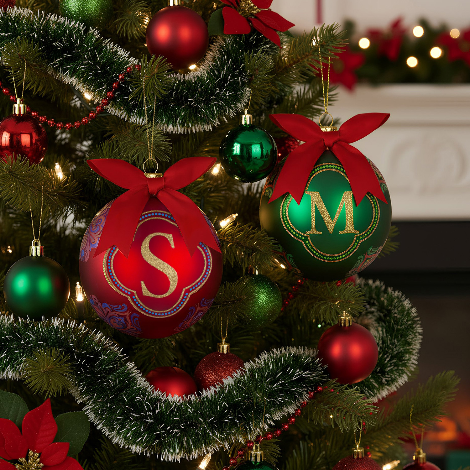 Pallina Natale lettera S 10 cm Royal Garden