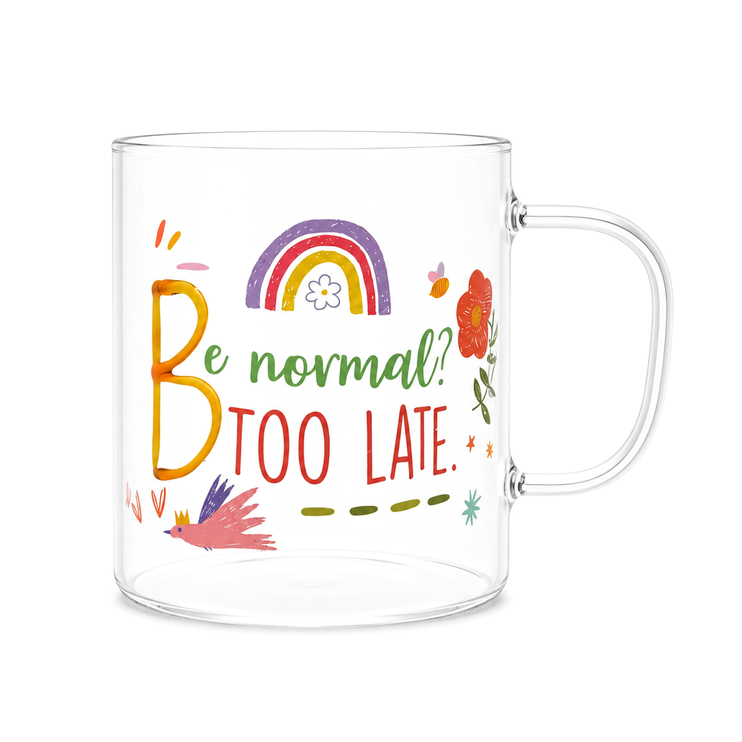 Mug lettera B vetro borosilicato 440 ml Borostories