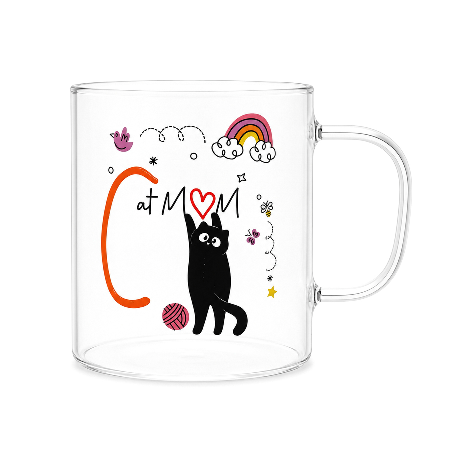 Mug lettera C vetro borosilicato 440 ml Borostories