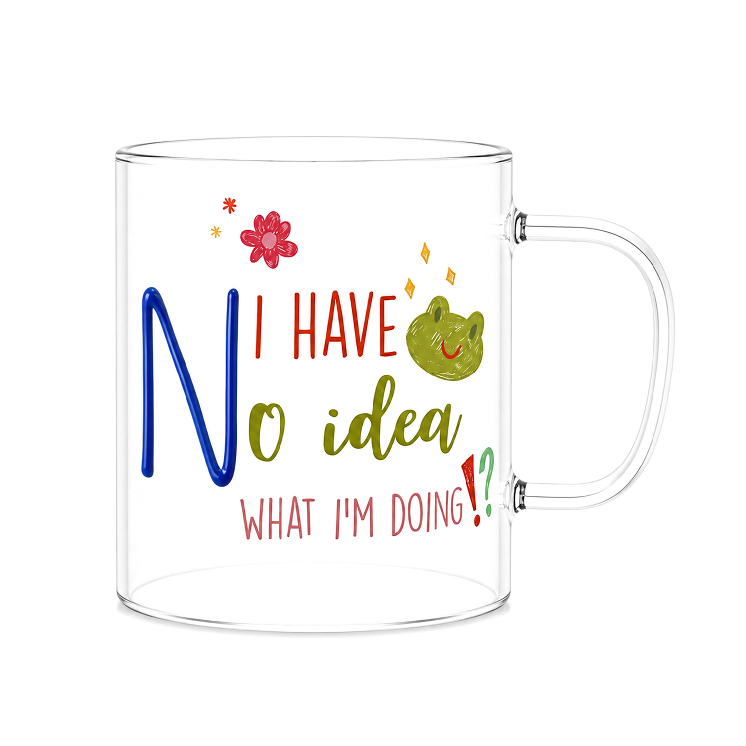 Mug lettera N vetro borosilicato 440 ml Borostories