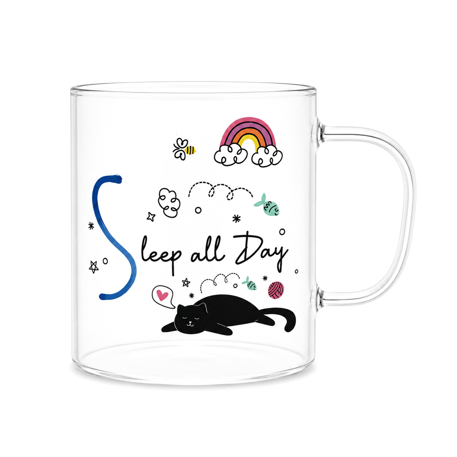 Mug lettera S vetro borosilicato 440 ml Borostories