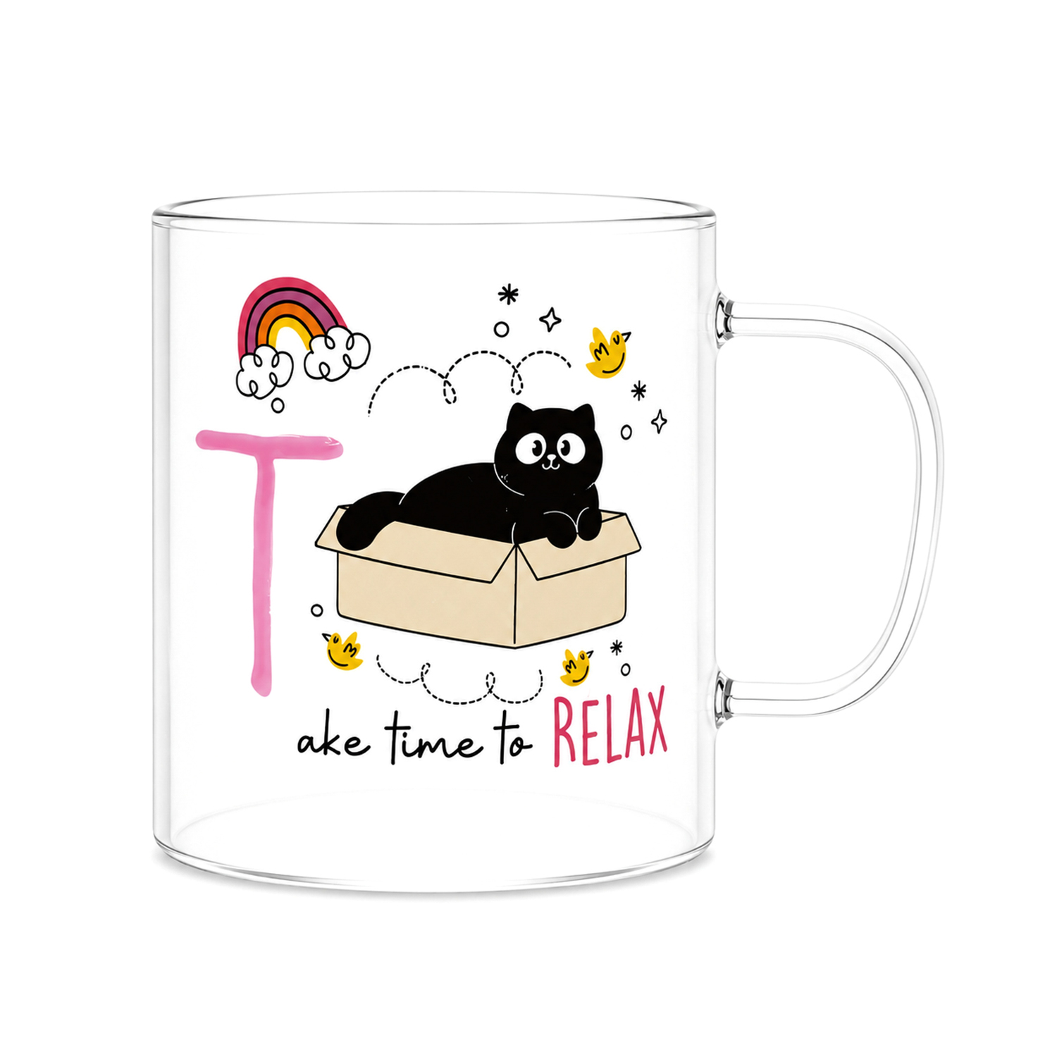 Mug lettera T vetro borosilicato 440 ml Borostories