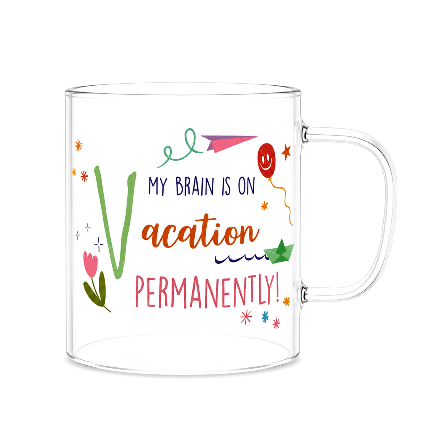 Mug lettera V vetro borosilicato 440 ml Borostories