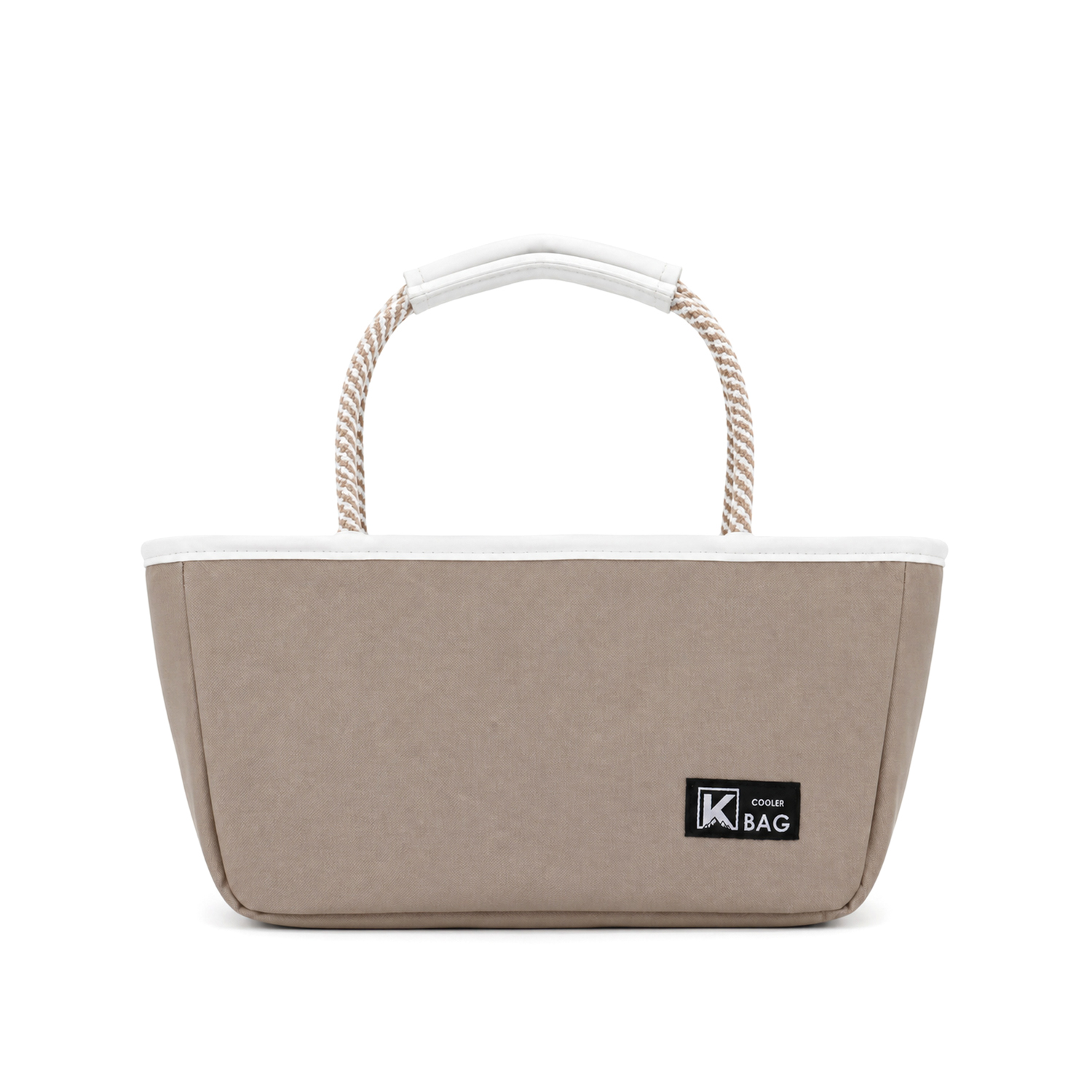 Borsa termica con manici beige 27x10x15 cm