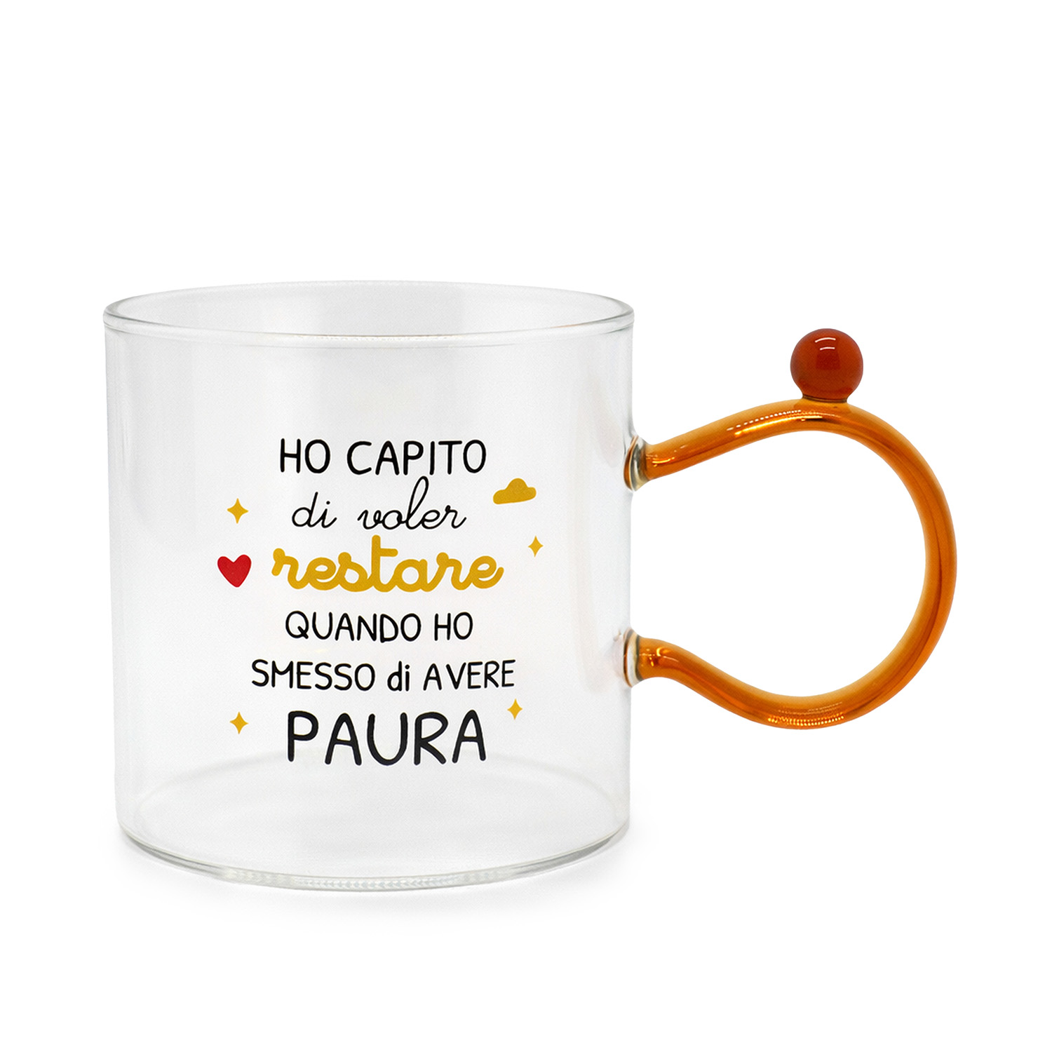 Tazza mug 350 ml in vetro giallo Cheer Up