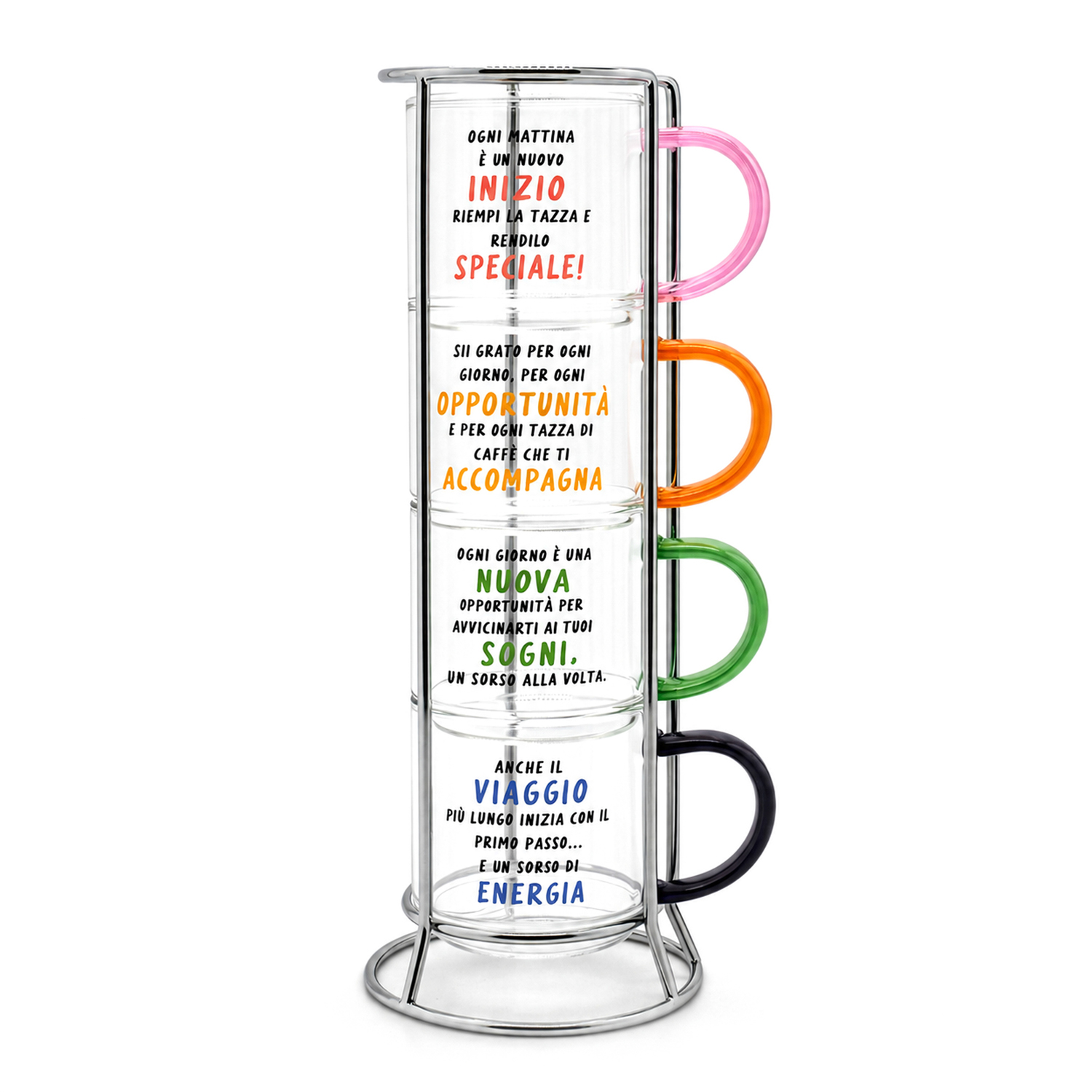 Set 4 tazzine 100 ml in vetro Focus