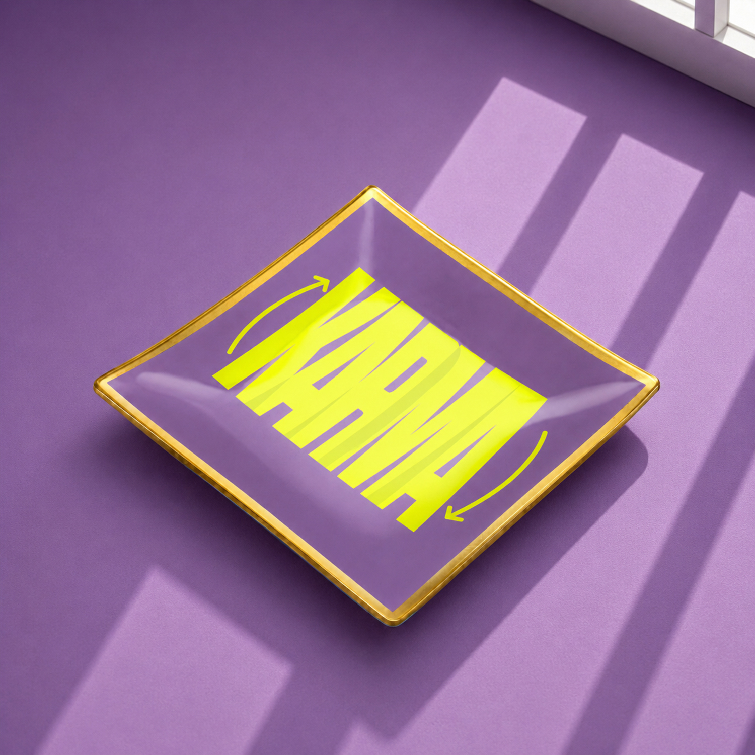 Piattino decorativo vetro 13x13 cm Karma viola