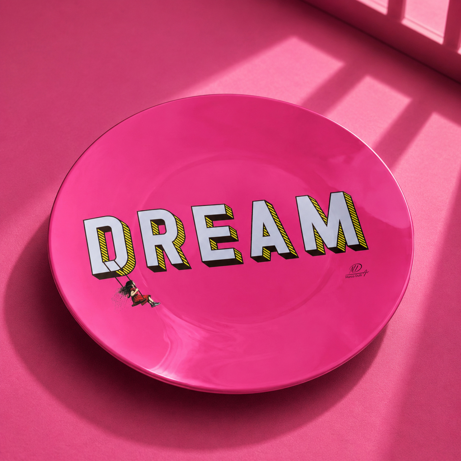 Piattino decorativo vetro 15 cm Dream rosa