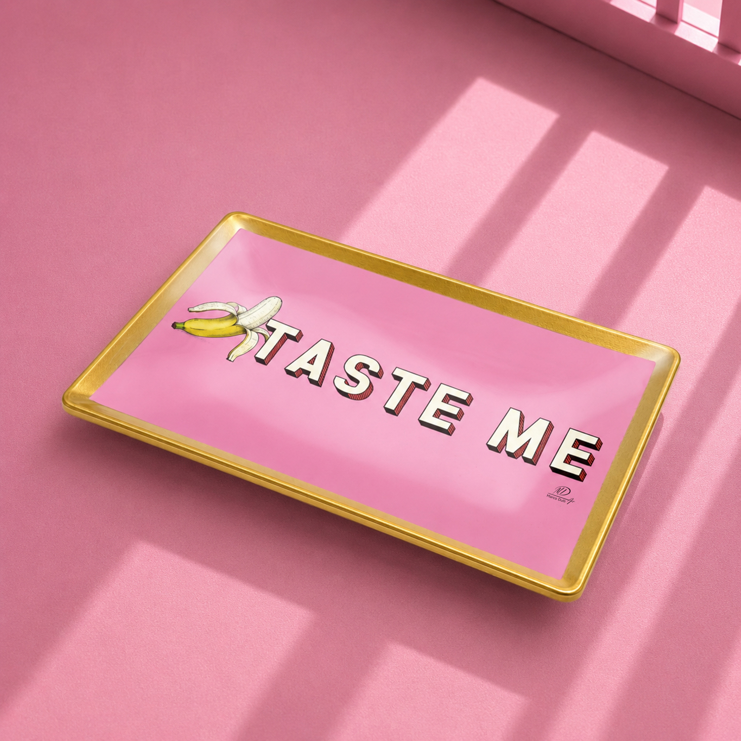 Piattino decorativo vetro 16x12 cm Taste me rosa
