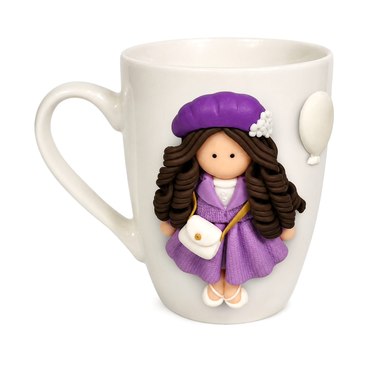 Mug porcellana bambola viola 340 ml Dollymug