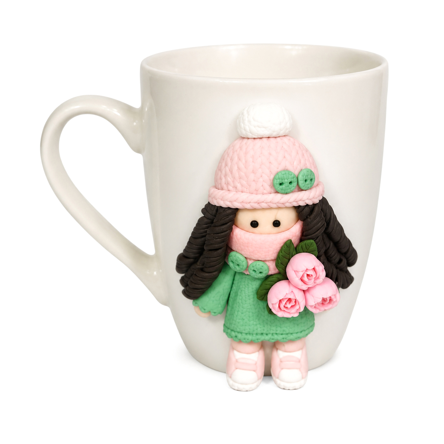 Mug porcellana bambola verde 340 ml Dollymug