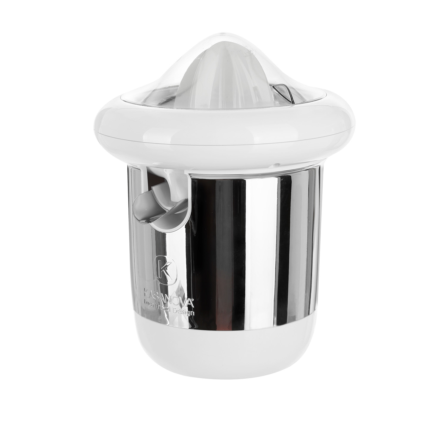 Spremiagrumi elettrico bianco cromato Design Luca Trazzi