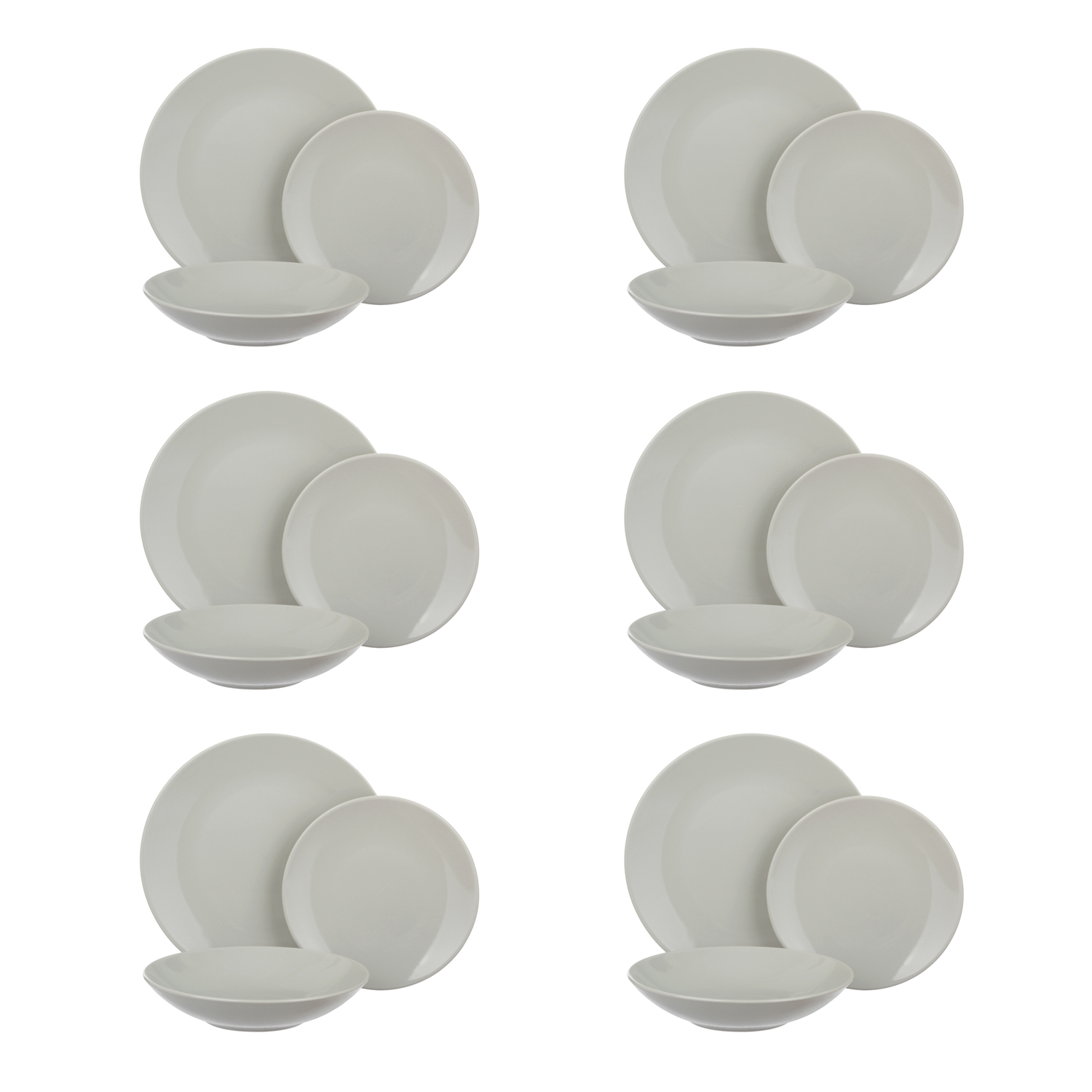 Servizio 18 piatti terracotta grigio Style