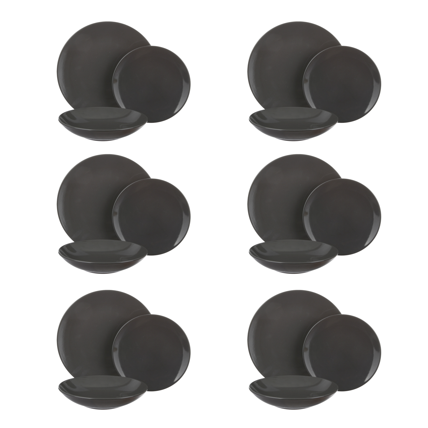Servizio 18 piatti terracotta grigio scuro Style