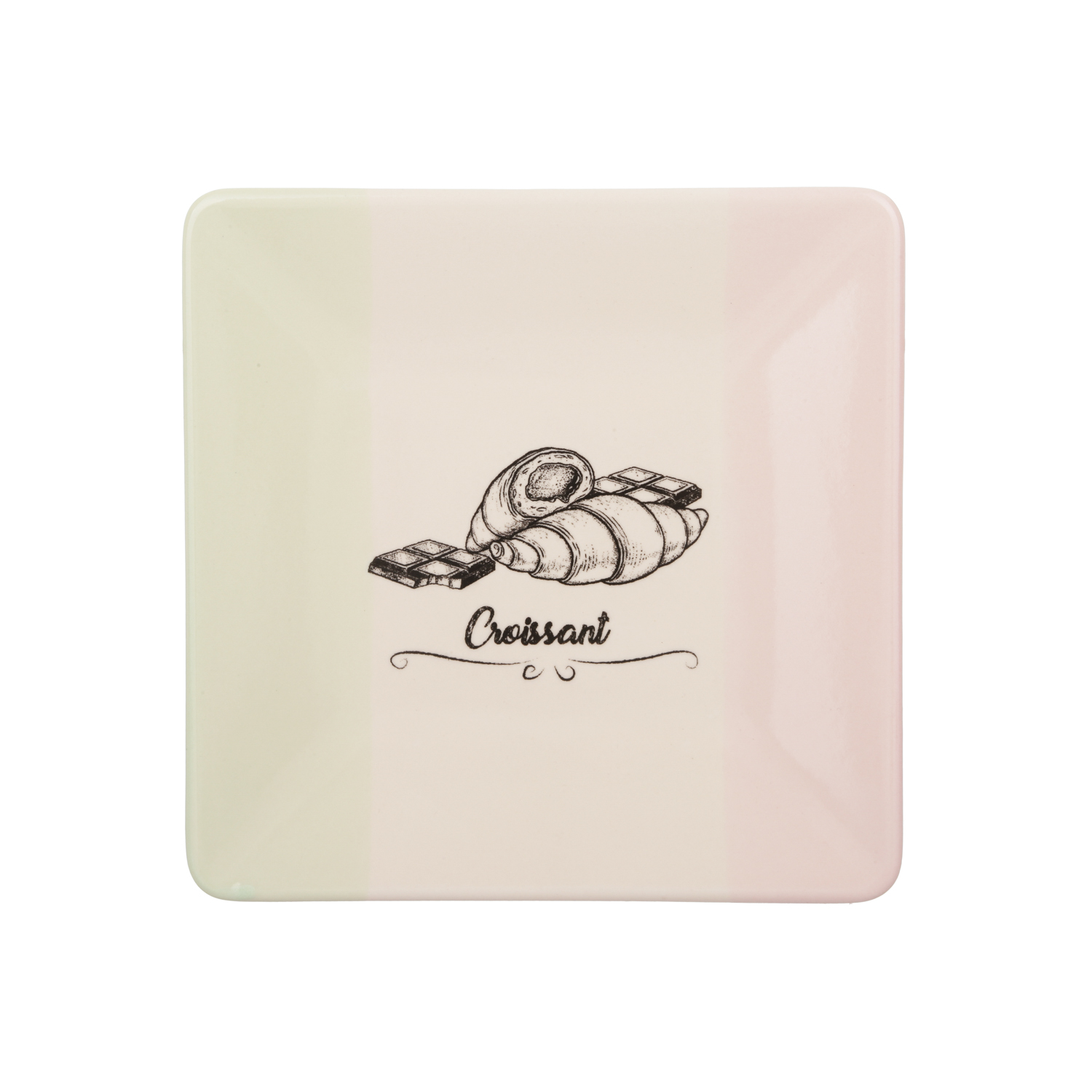 Piatto quadrato croissant 25x25 cm in terracotta Cake