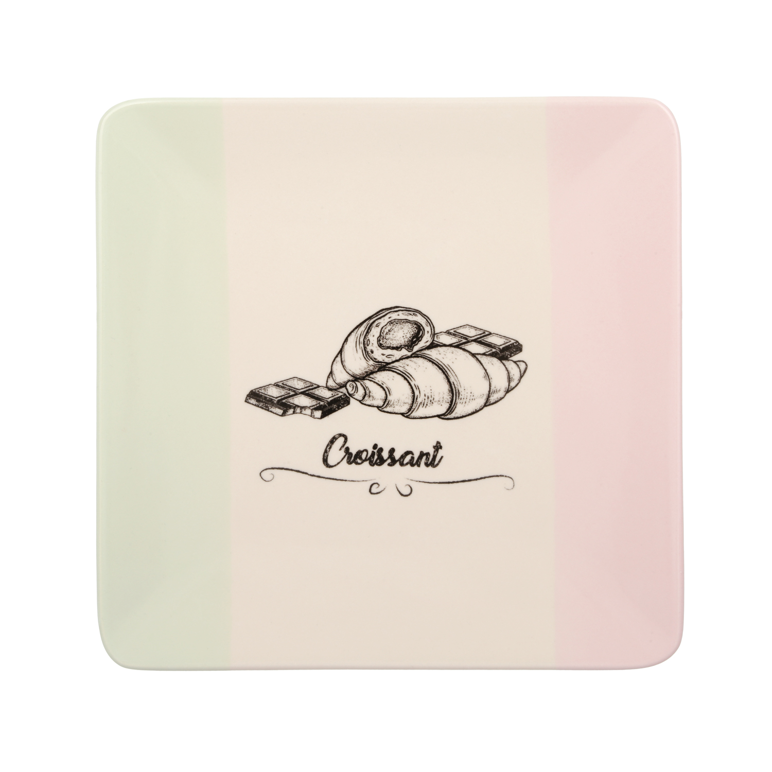 Piatto quadrato croissant 20x20 cm in terracotta Cake