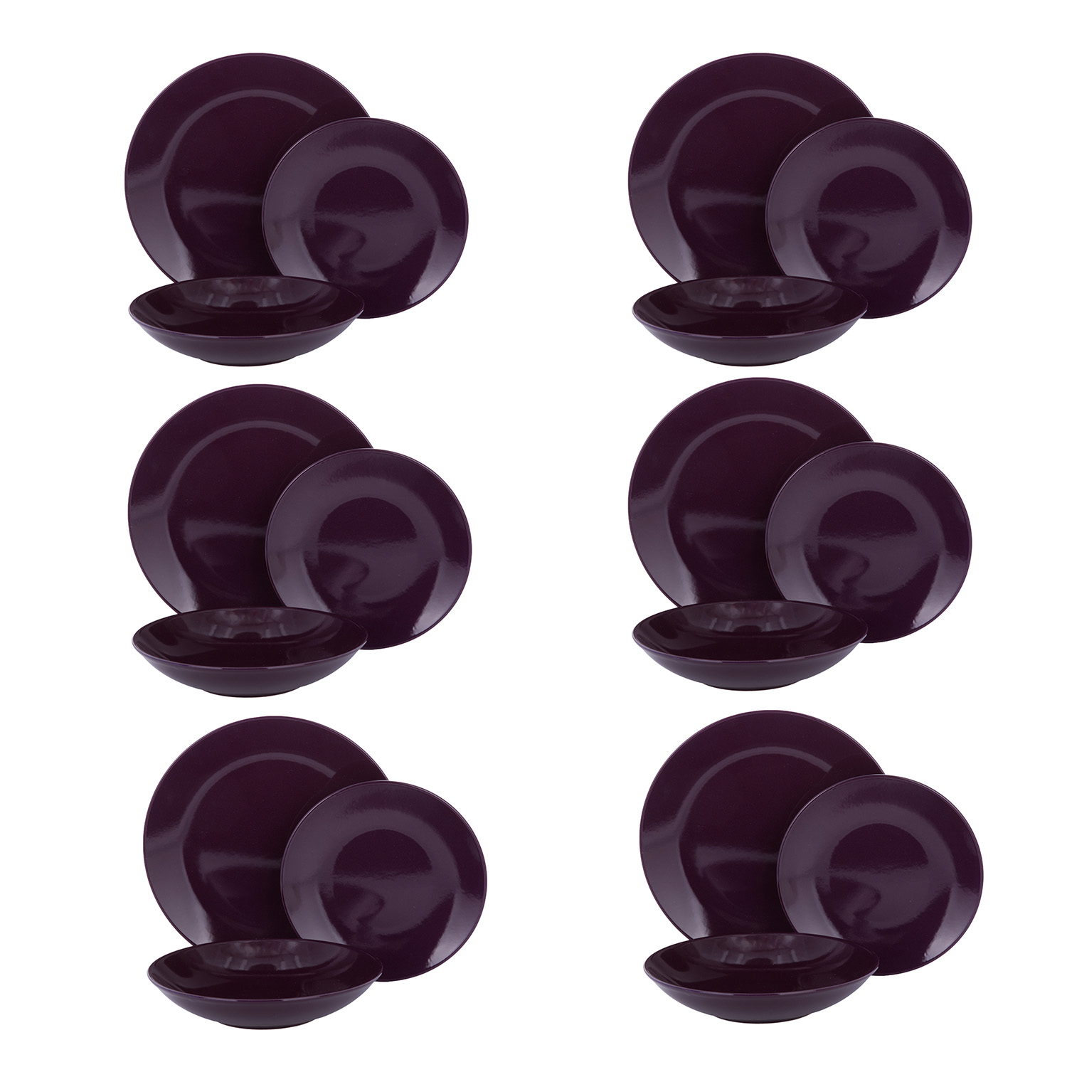 Servizio 18 piatti terracotta viola Style