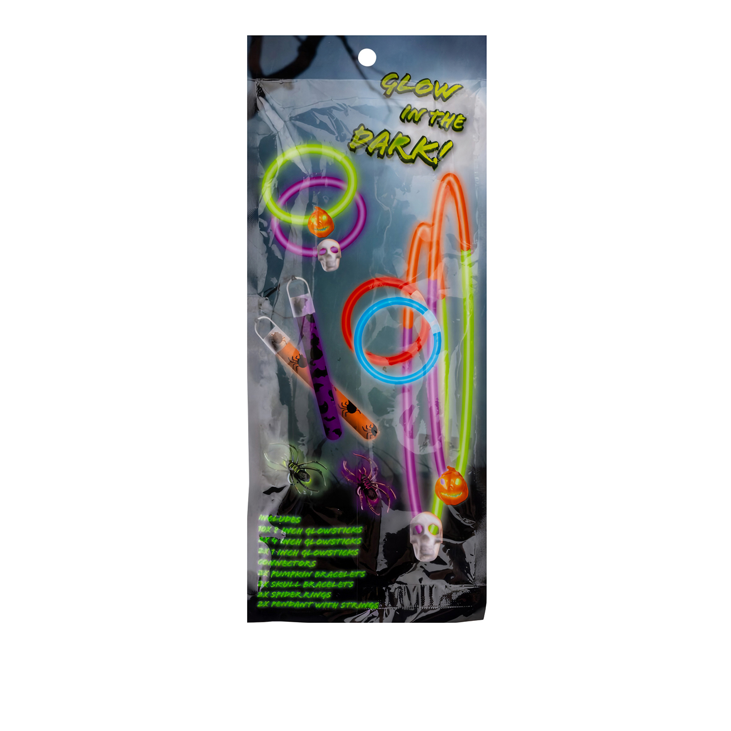 Set 10 accessori fluo party Halloween