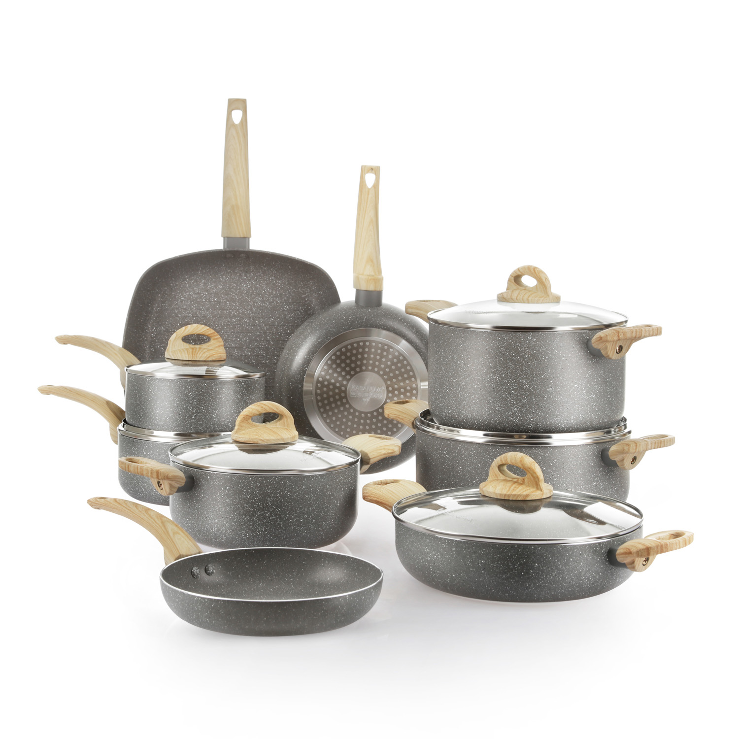 Batteria pentole 15 pezzi Mrs Wood