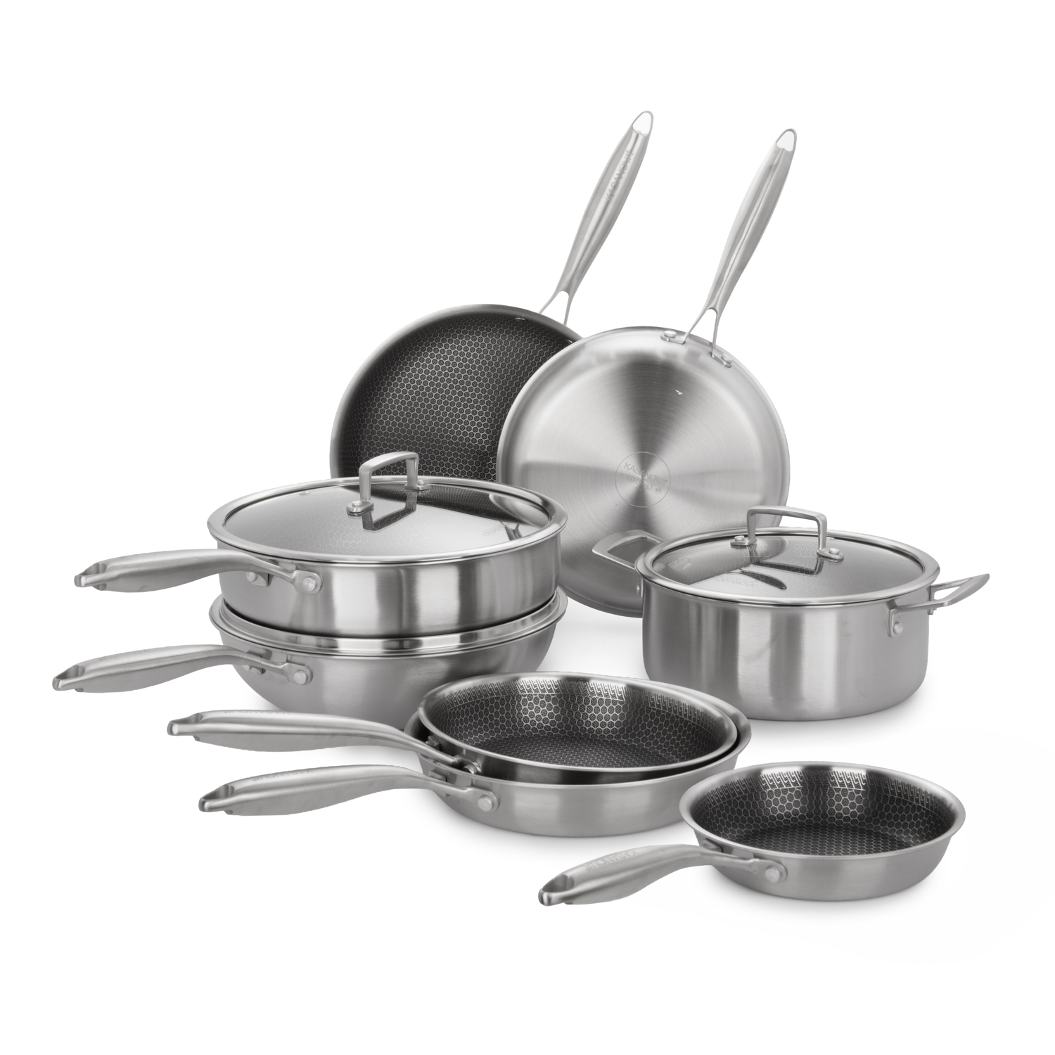 Batteria pentole 11 pezzi Versatile Tri - Ply acciaio
