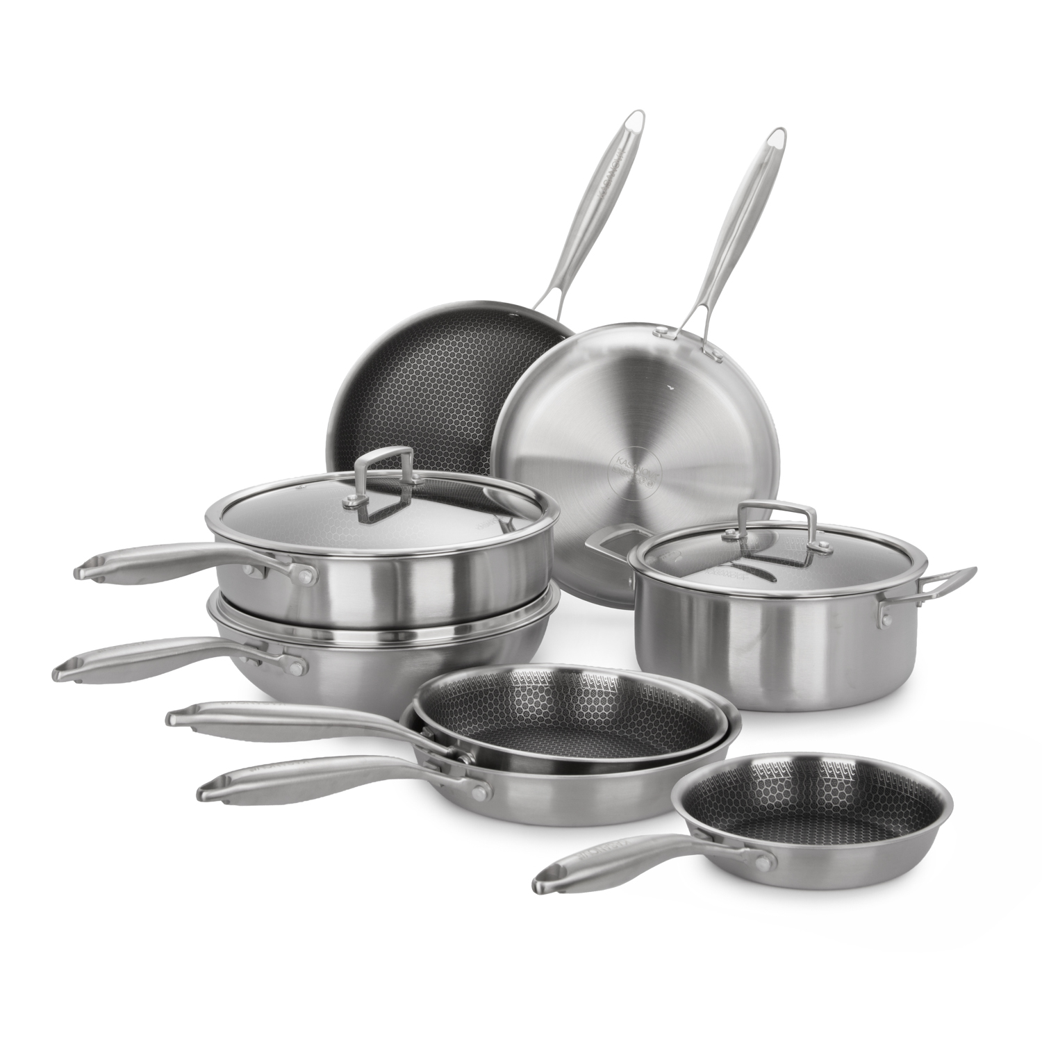 Batteria pentole 11 pezzi Versatile Tri - Ply acciaio
