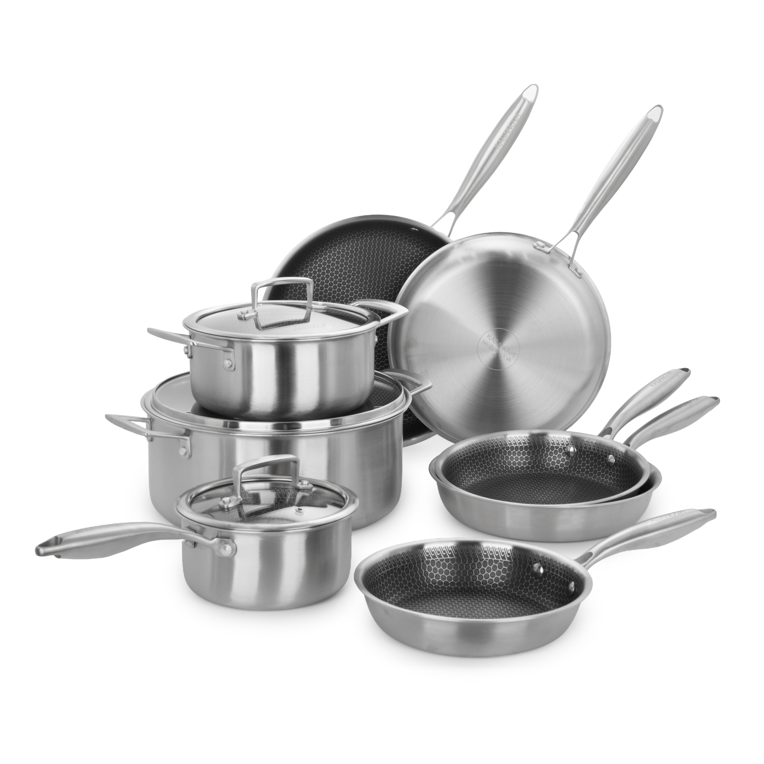 Batteria pentole 11 pezzi Family Tri - Ply acciaio