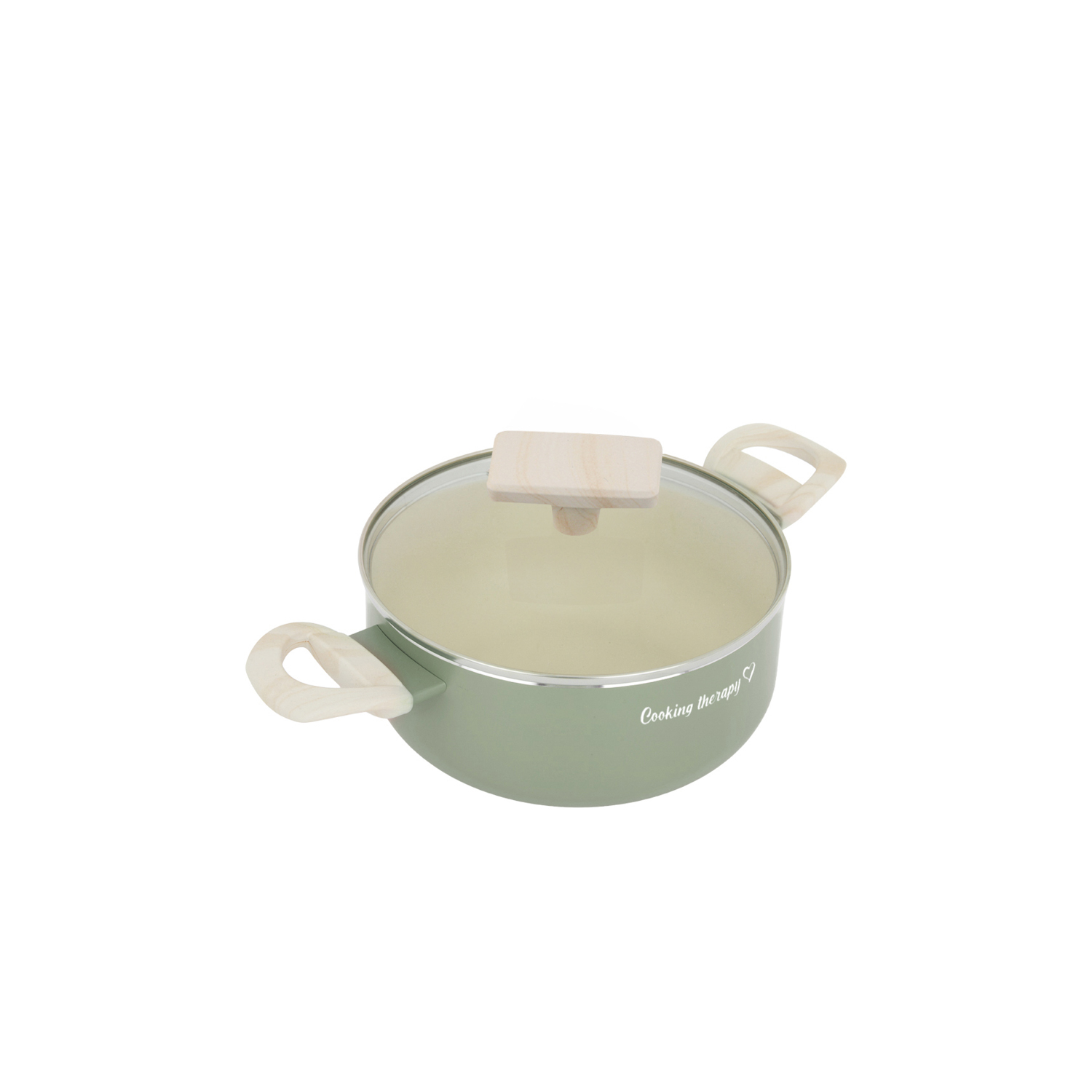 Casseruola 18 cm avocado Cooking Therapy con coperchio