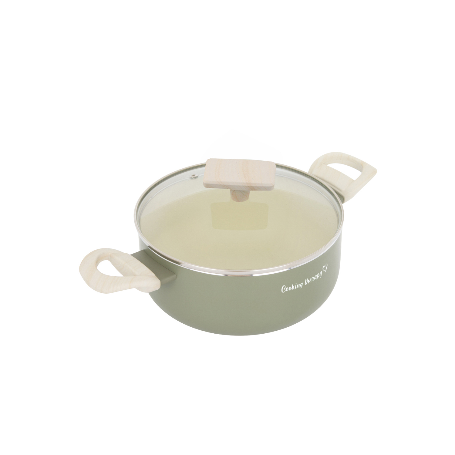 Casseruola 20 cm avocado Cooking Therapy con coperchio