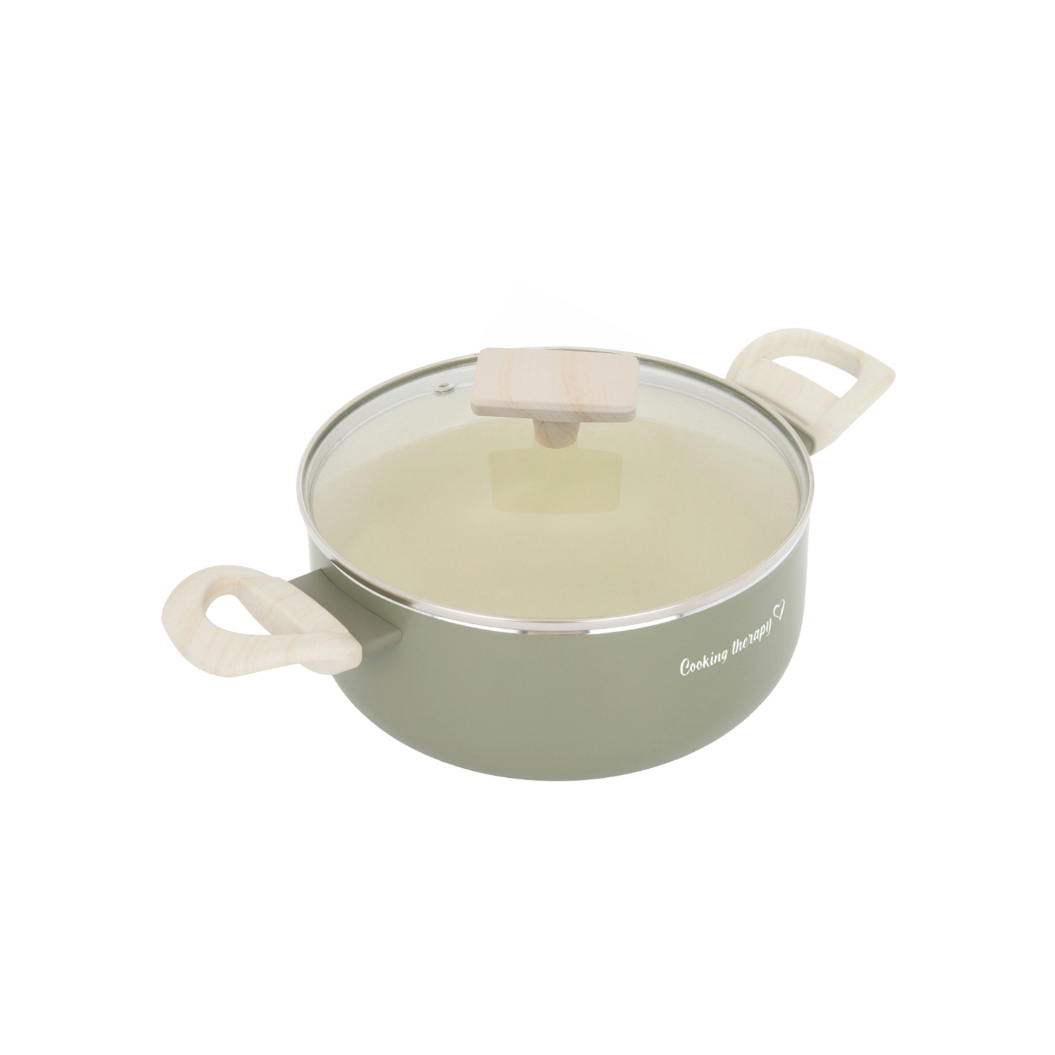 Casseruola 22 cm avocado Cooking Therapy con coperchio