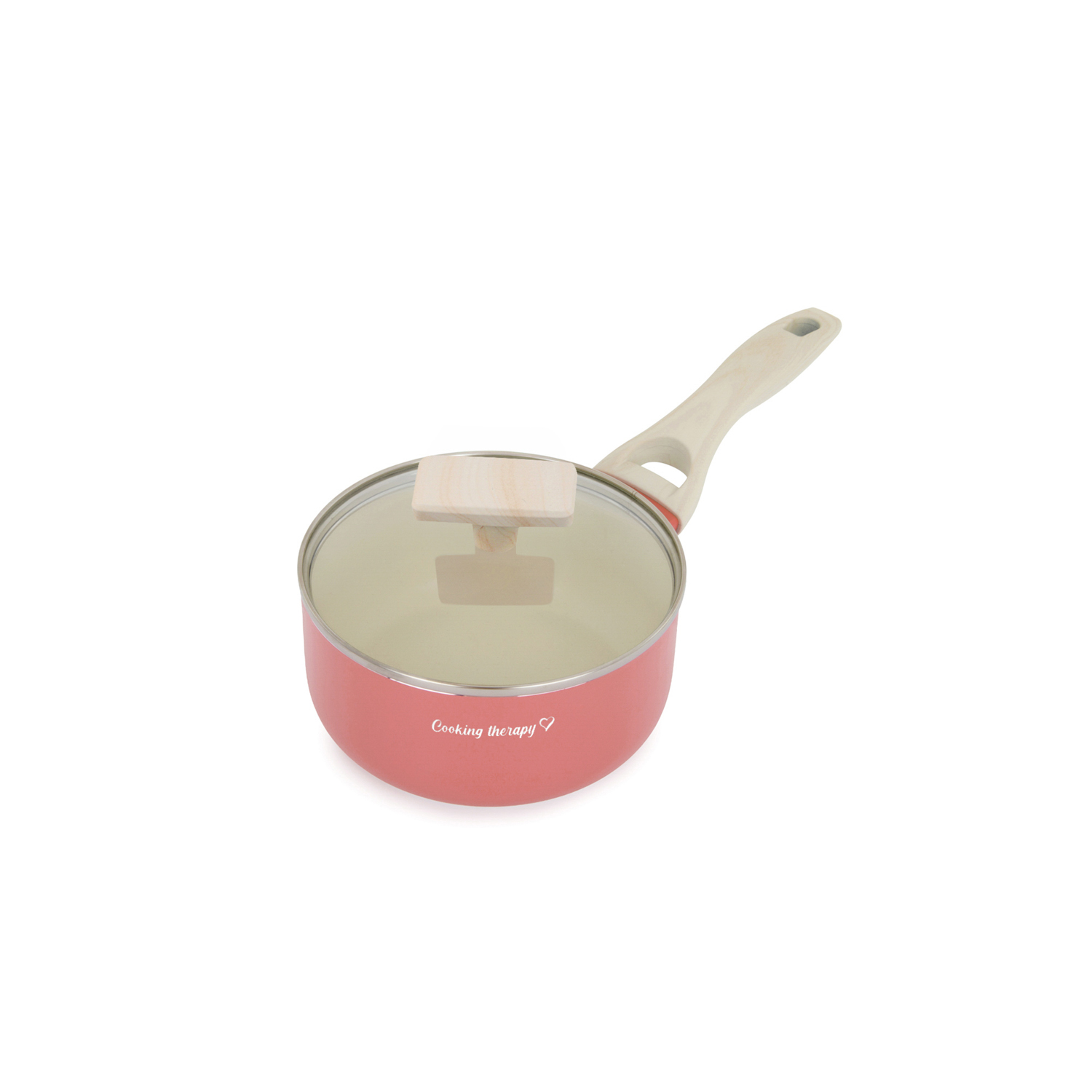 Casseruola 16 cm corallo Cooking Therapy con coperchio