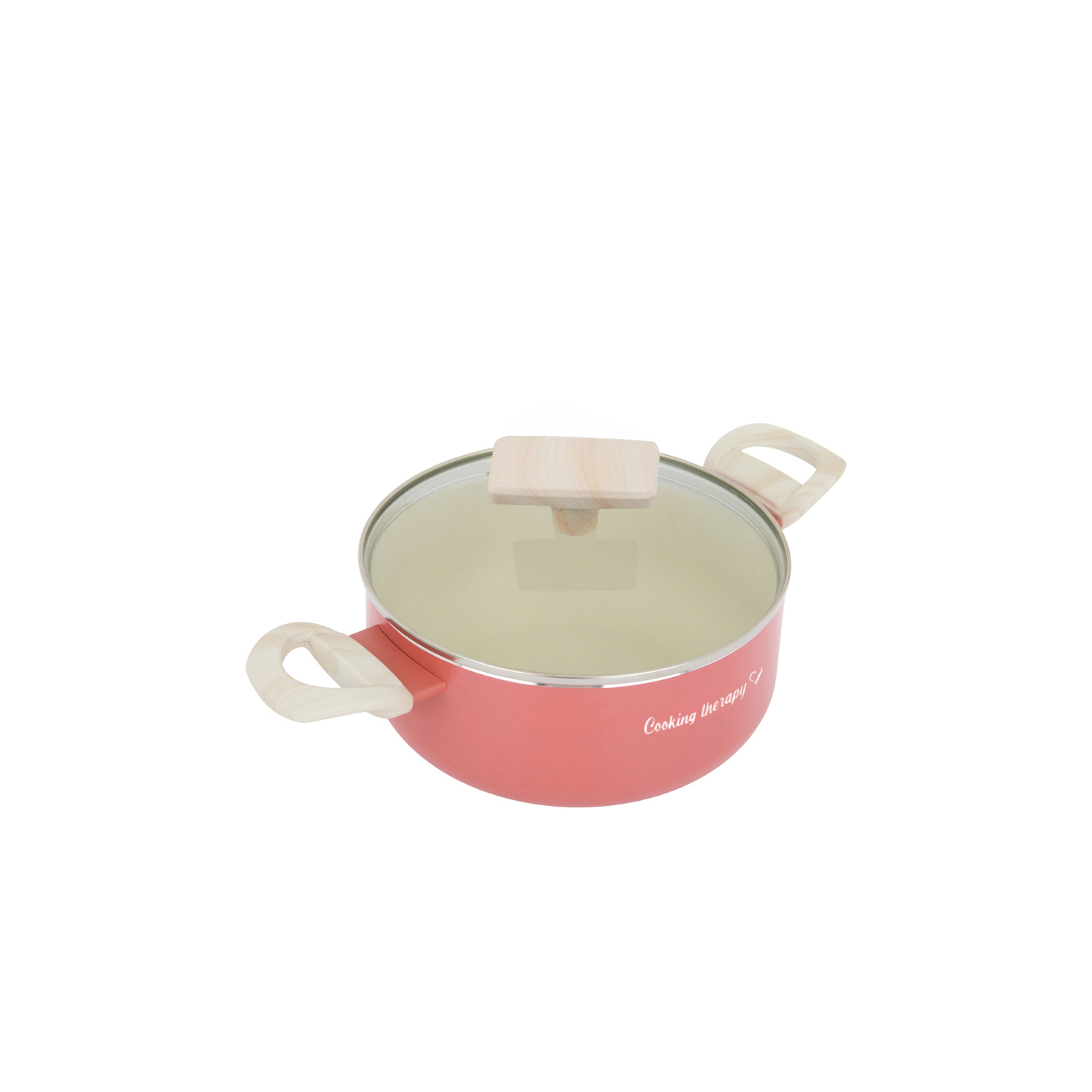 Casseruola 18 cm corallo Cooking Therapy con coperchio