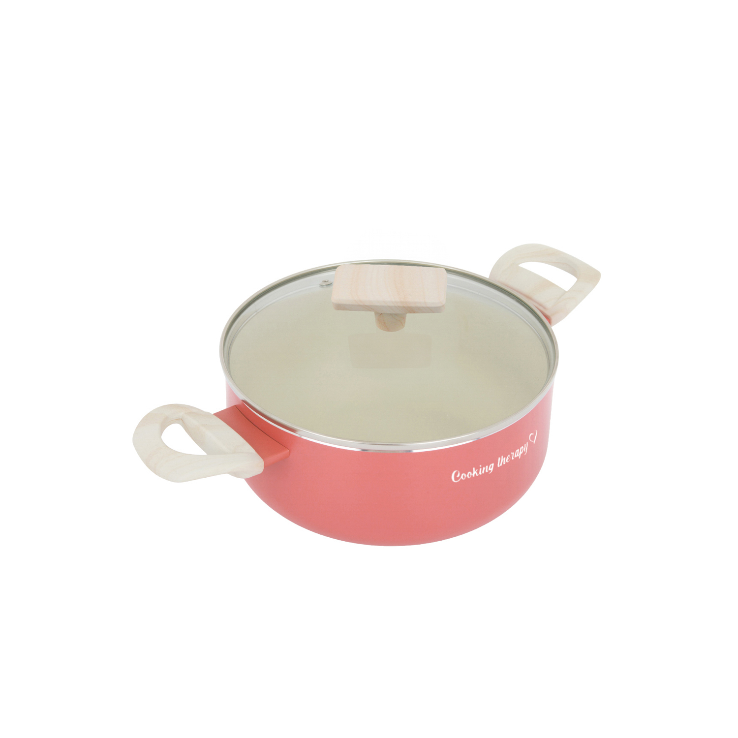 Casseruola 20 cm corallo Cooking Therapy con coperchio