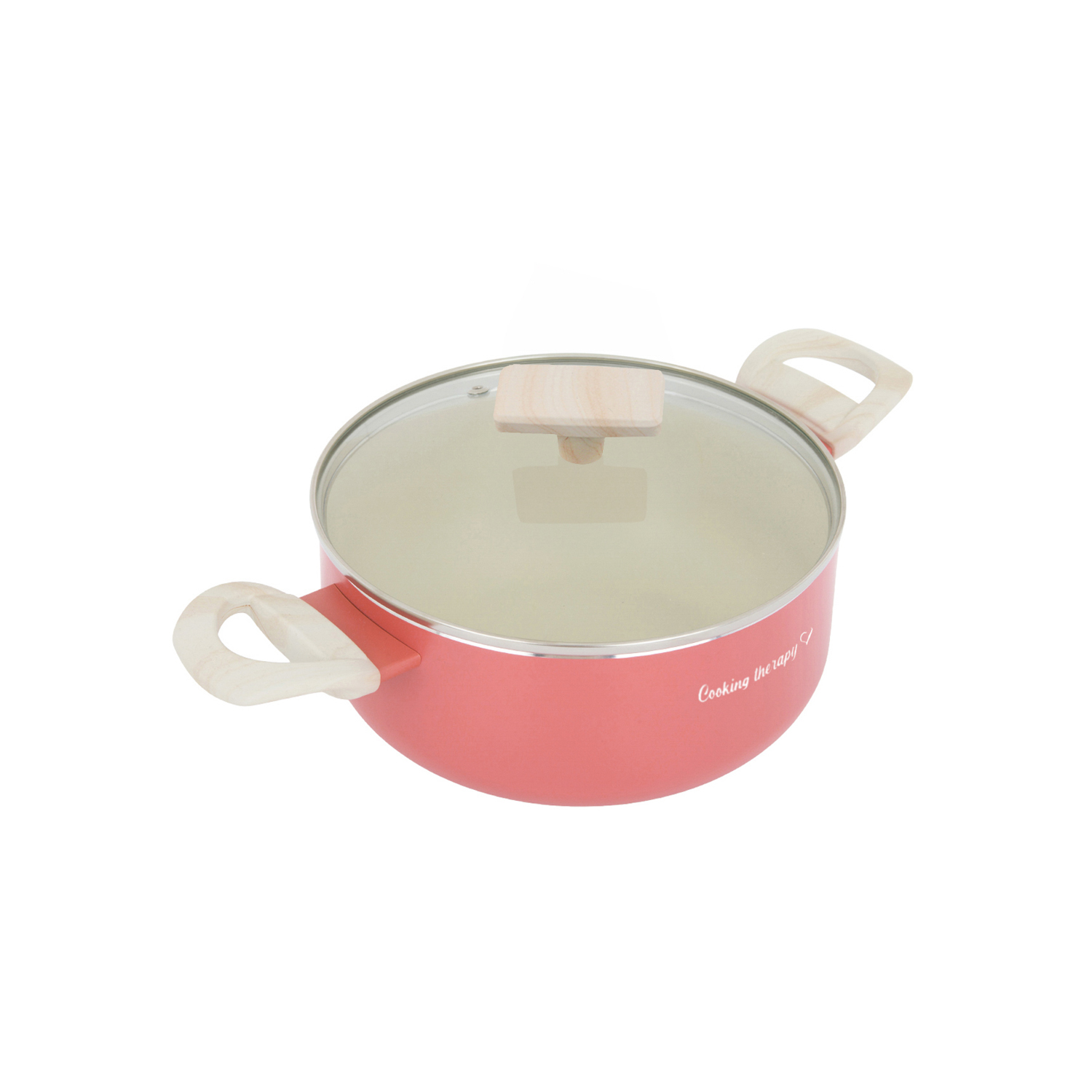 Casseruola 22 cm corallo Cooking Therapy con coperchio