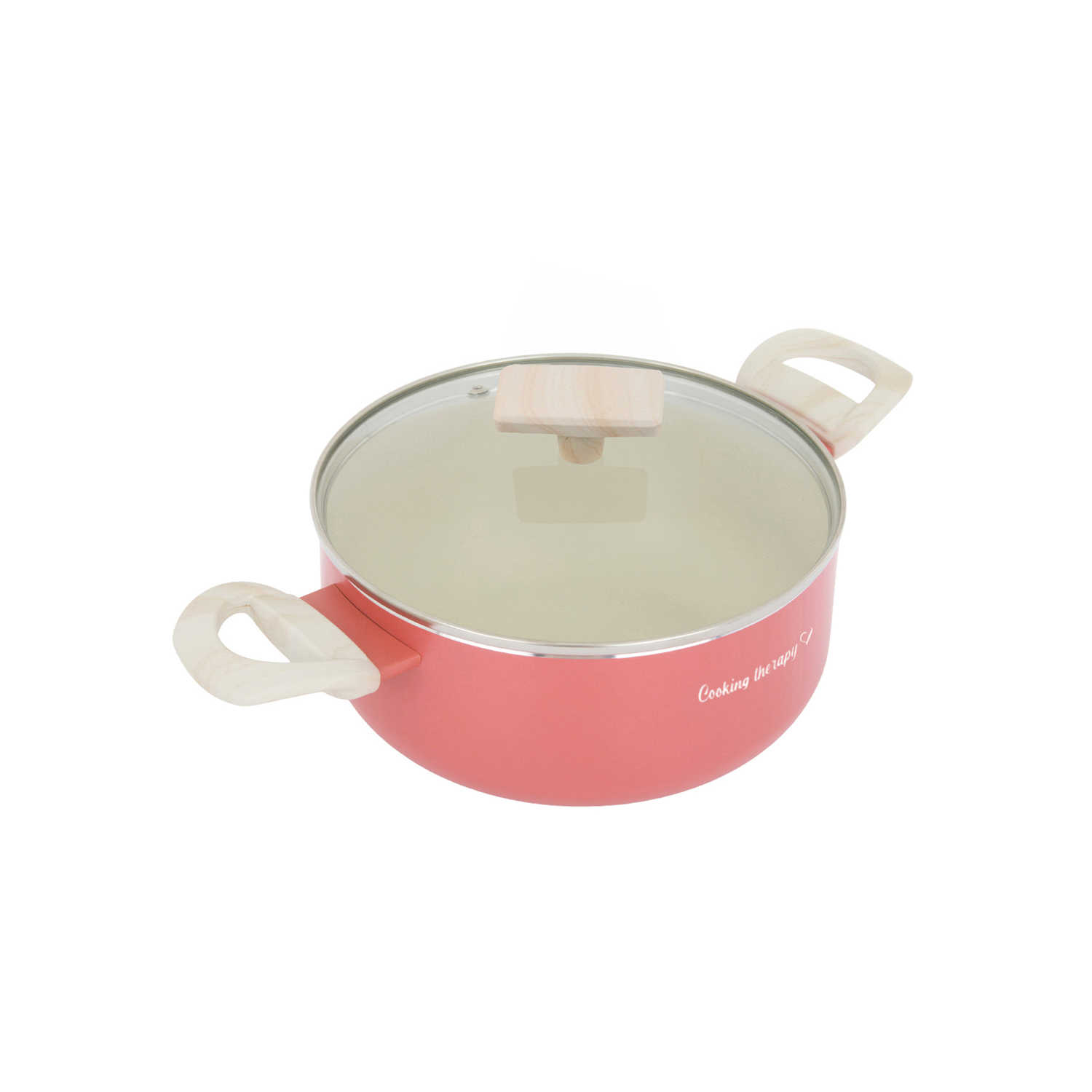 Casseruola 22 cm corallo Cooking Therapy con coperchio
