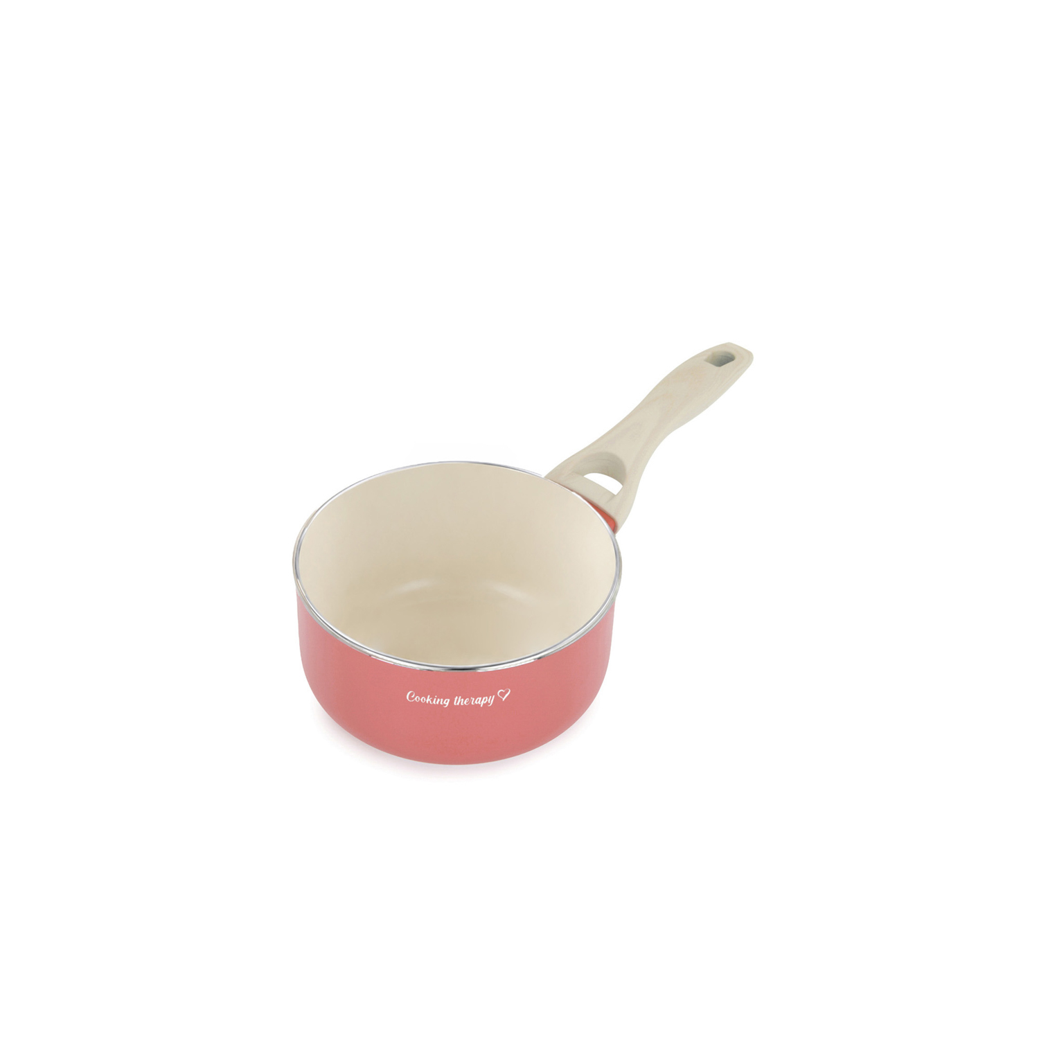Mini casseruola 12 cm corallo Cooking Therapy un manico