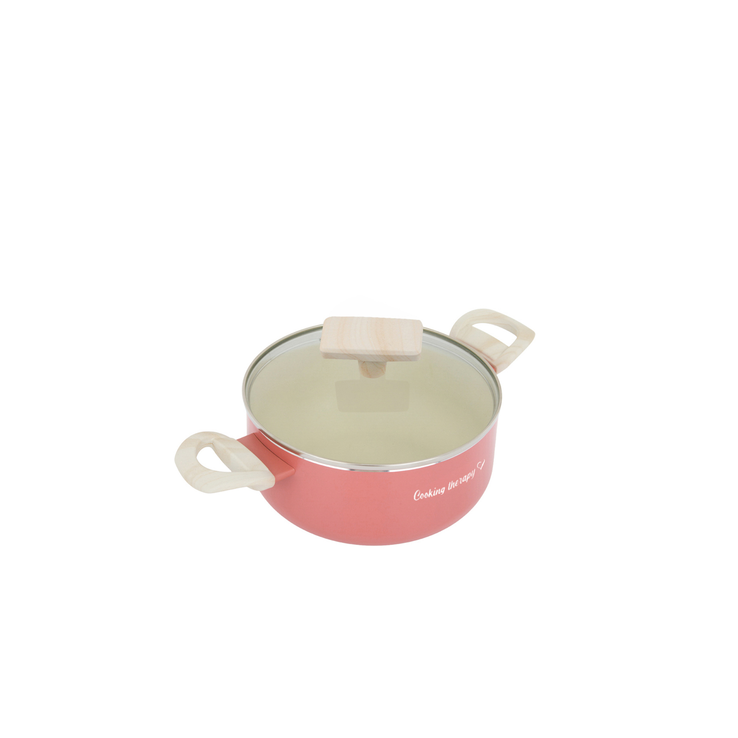 Mini casseruola 12 cm corallo Cooking Therapy con coperchio
