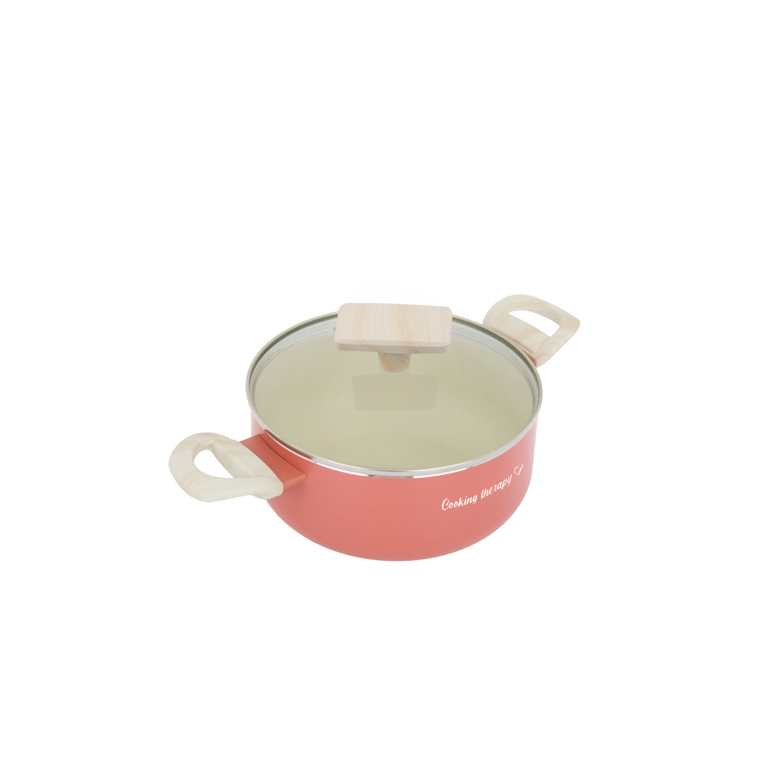 Mini casseruola 14 cm corallo Cooking Therapy con coperchio