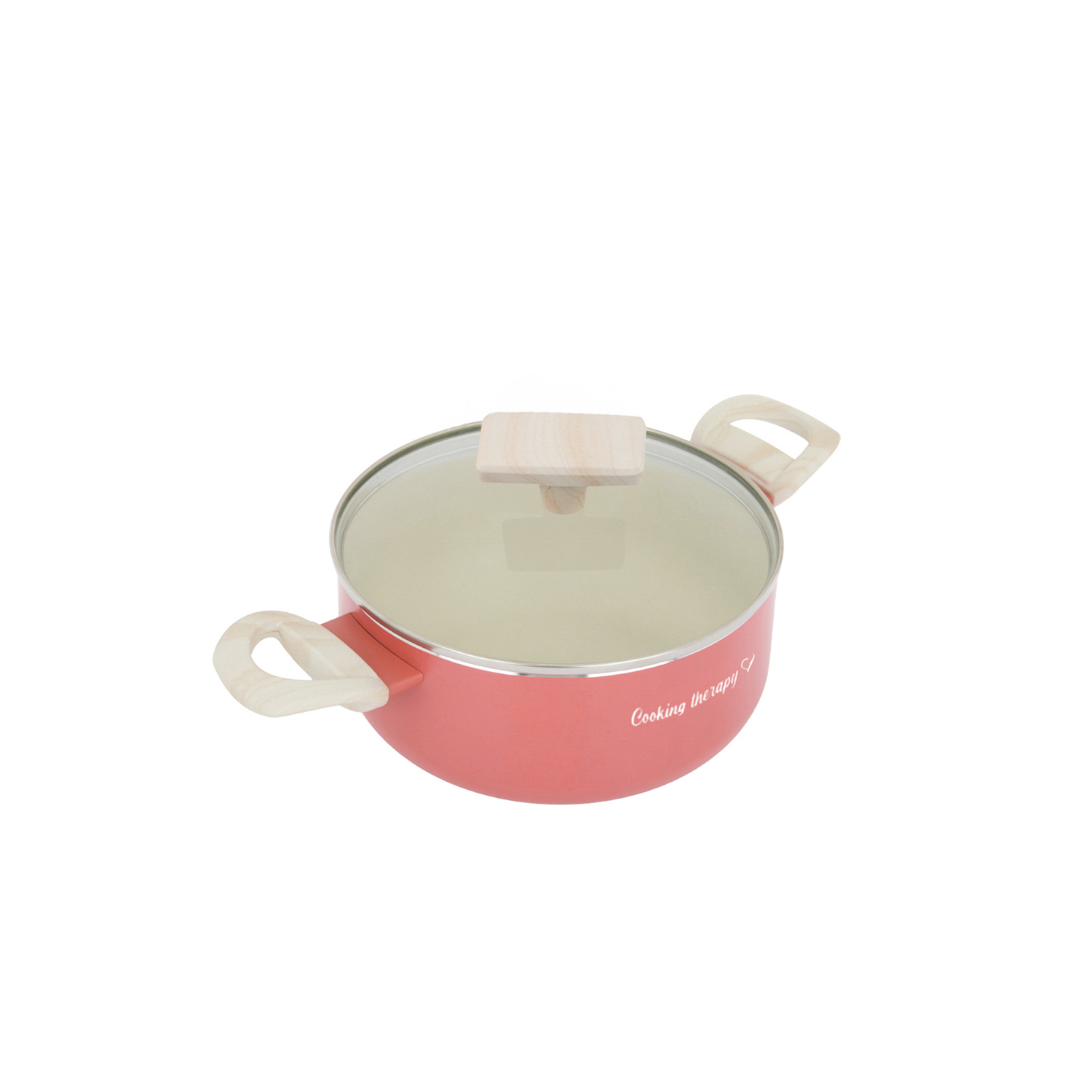 Mini casseruola 16 cm corallo Cooking Therapy con coperchio