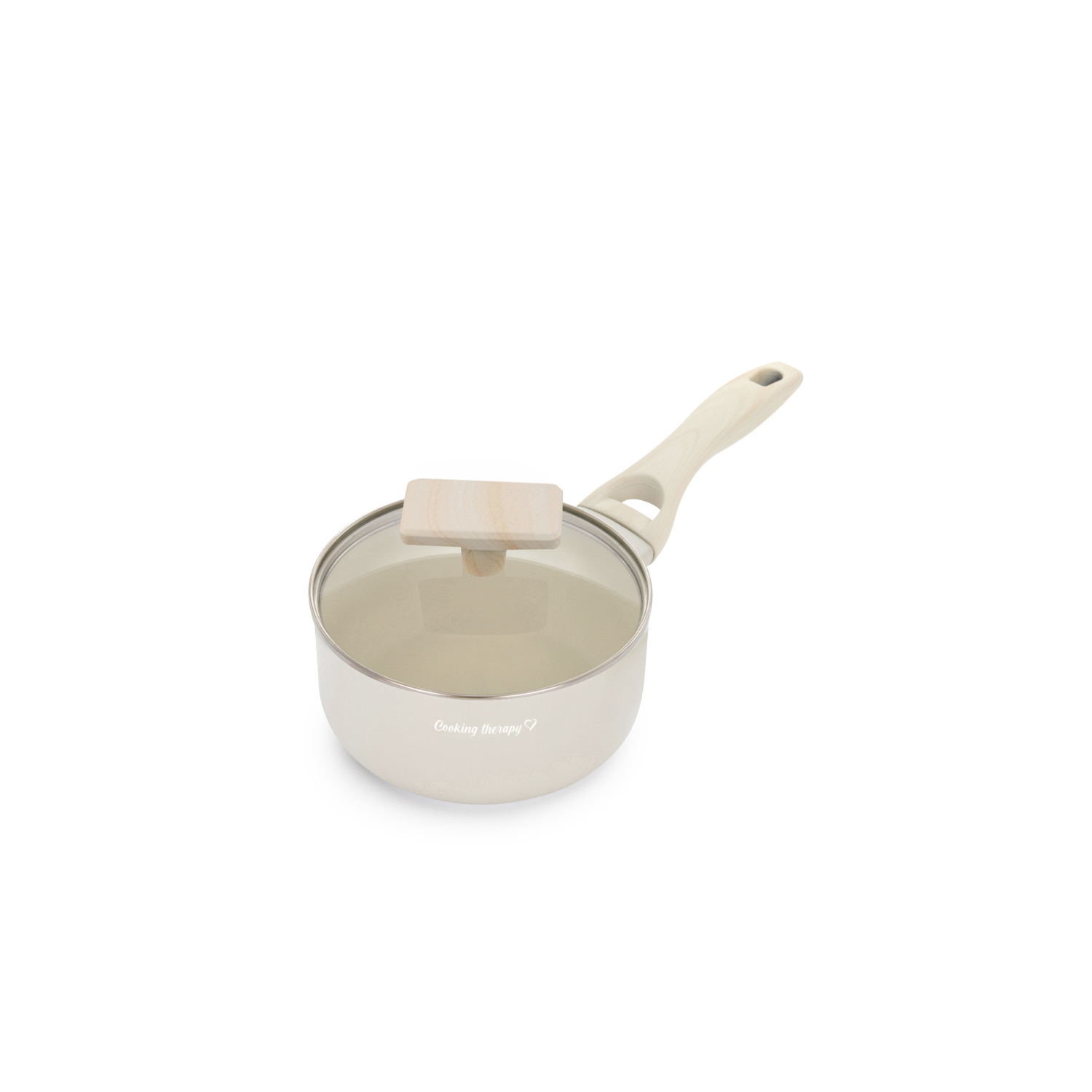 Mini casseruola 12 cm sabbia Cooking Therapy un manico e coperchio