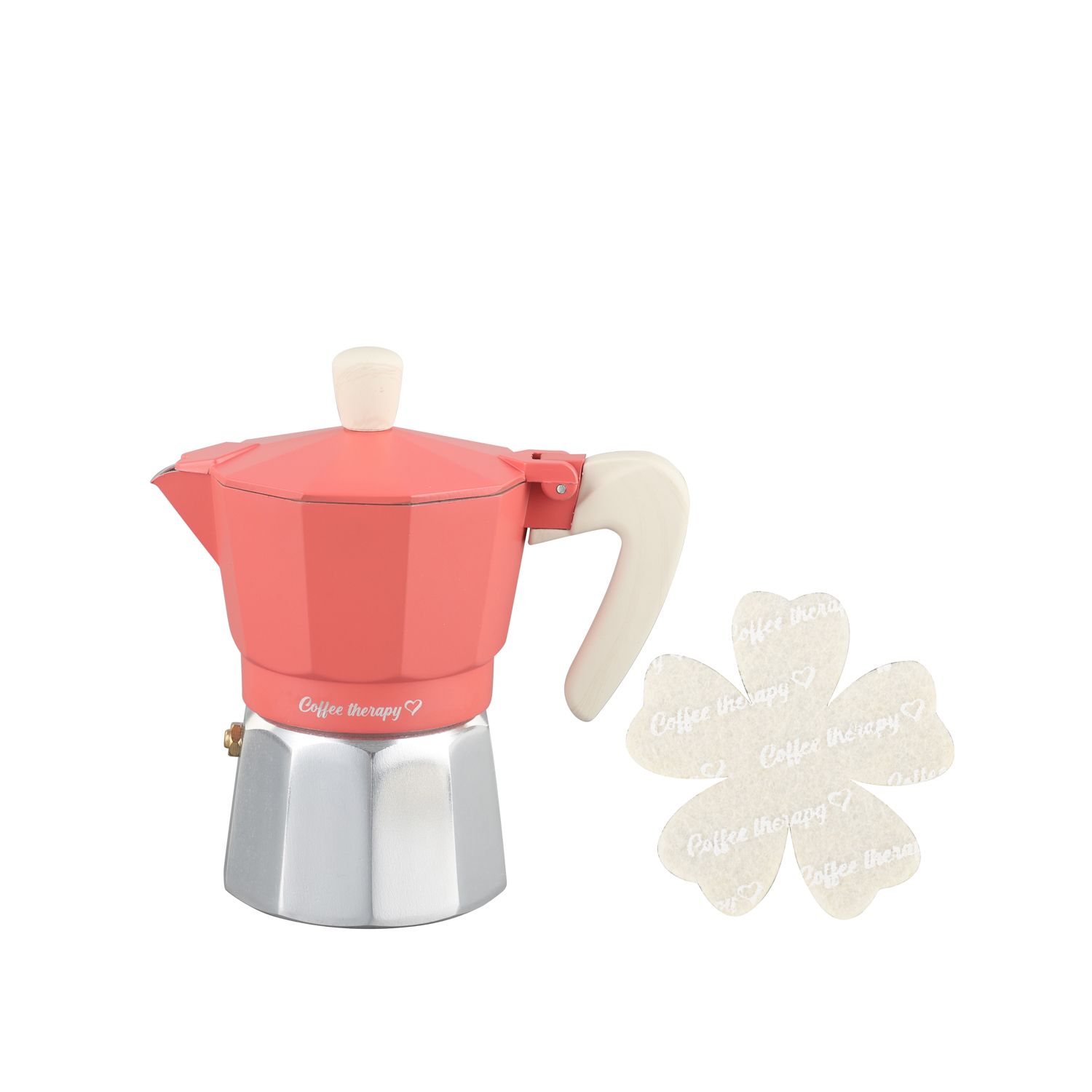 Caffettiera 2 tazze corallo Cooking Therapy