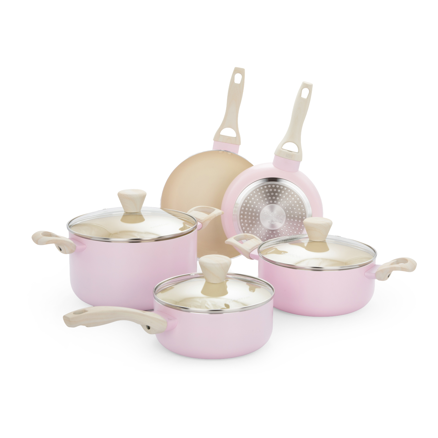 Batteria pentole antiaderente 8 pezzi Rosie