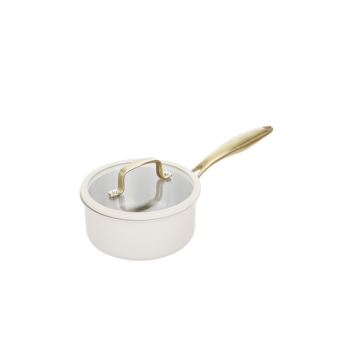 Casseruola 16 cm in acciaio bianco oro California con coperchio
