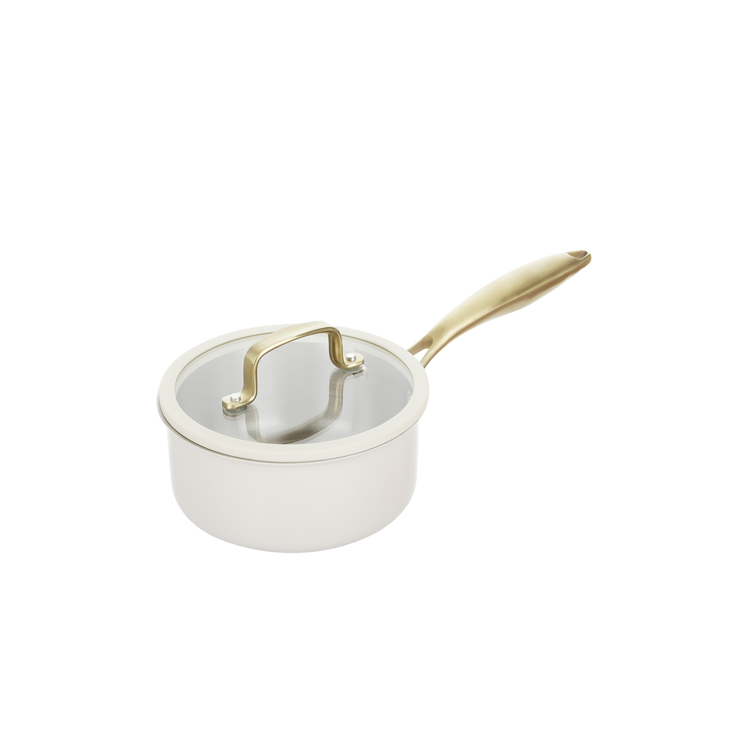 Casseruola 18 cm in acciaio bianco oro California con coperchio