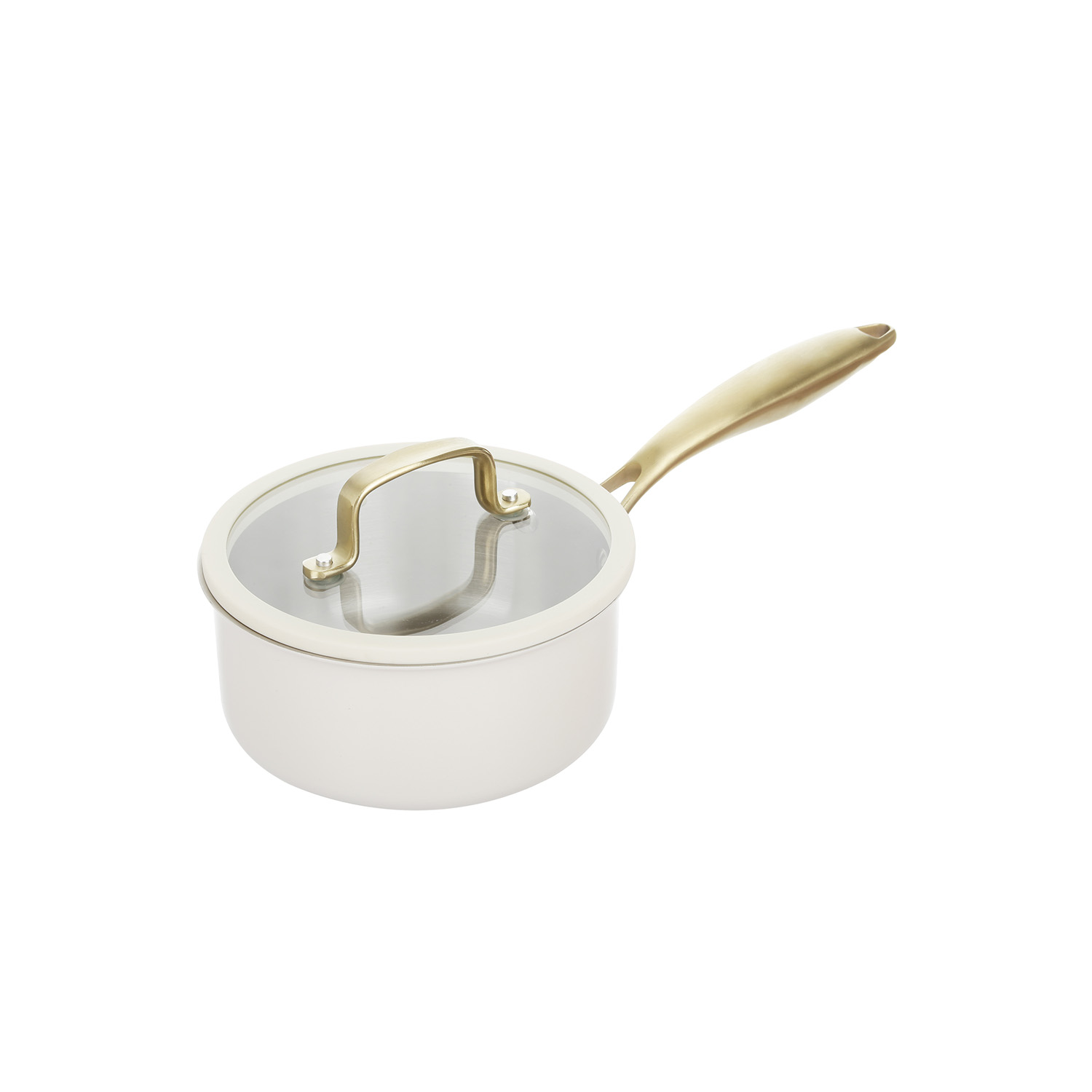 Casseruola 20 cm in acciaio bianco oro California con coperchio